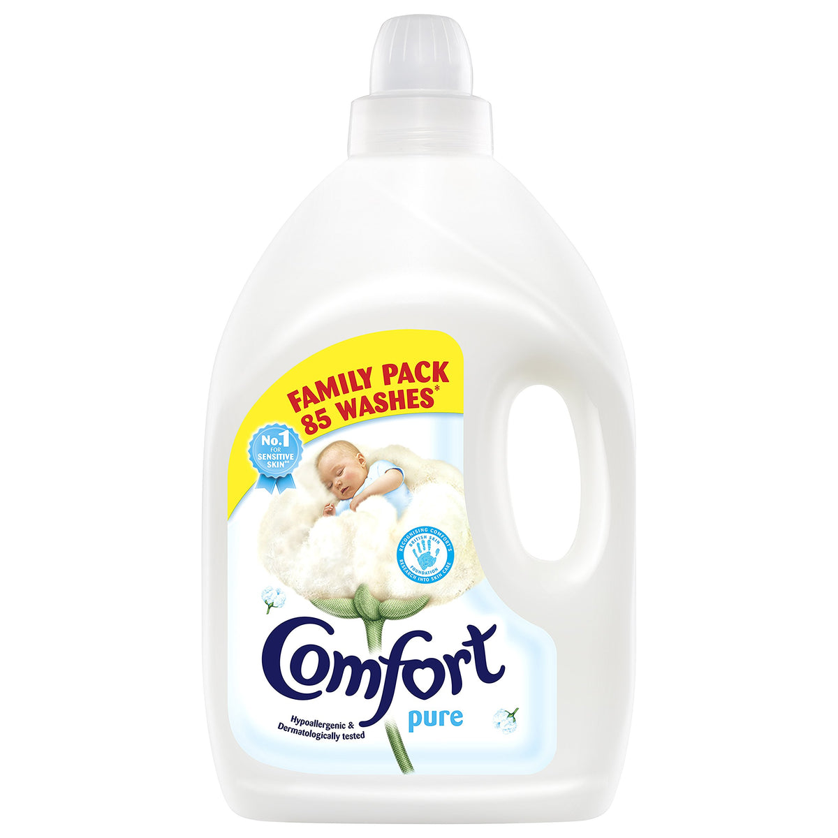 Comfort Pure Sensitive Fabric Conditioner dermatologically tested gentle next to sensitive skin 160 washes (4.8 L)