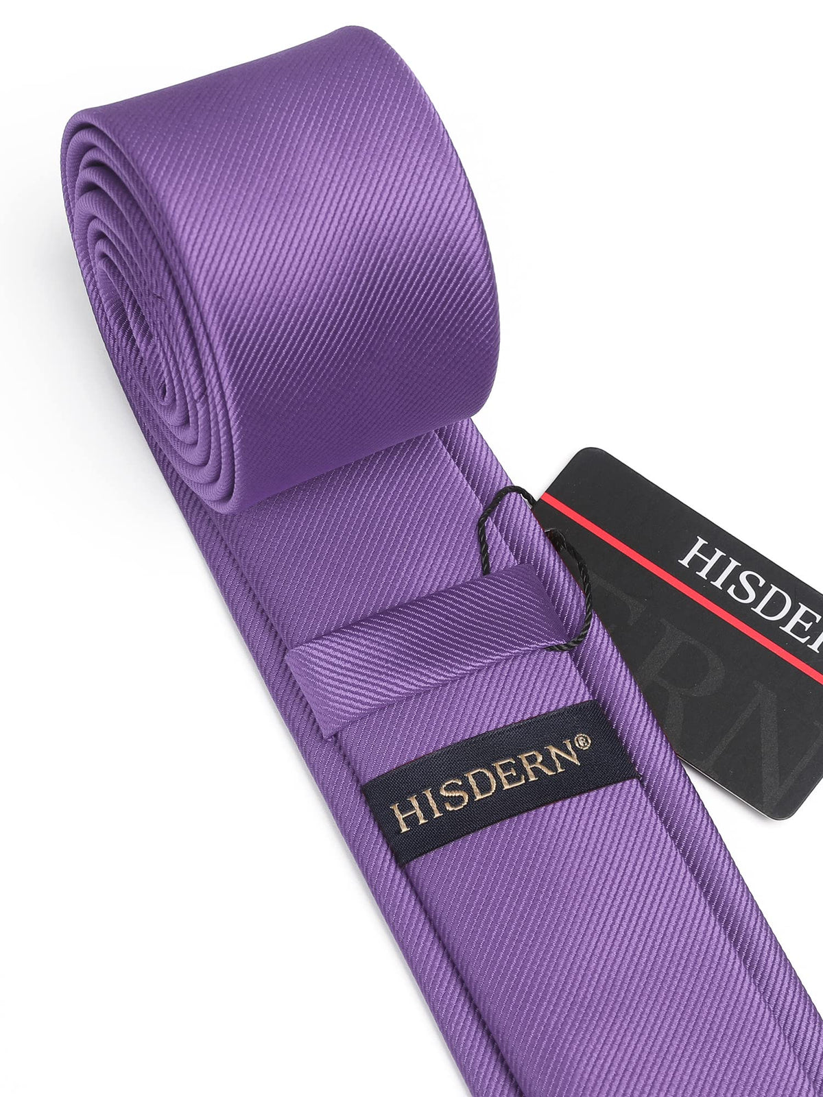 HISDERN Skinny Tie Solid Color 6cm Slim Ties for Men Wedding Classic Formal Business Necktie