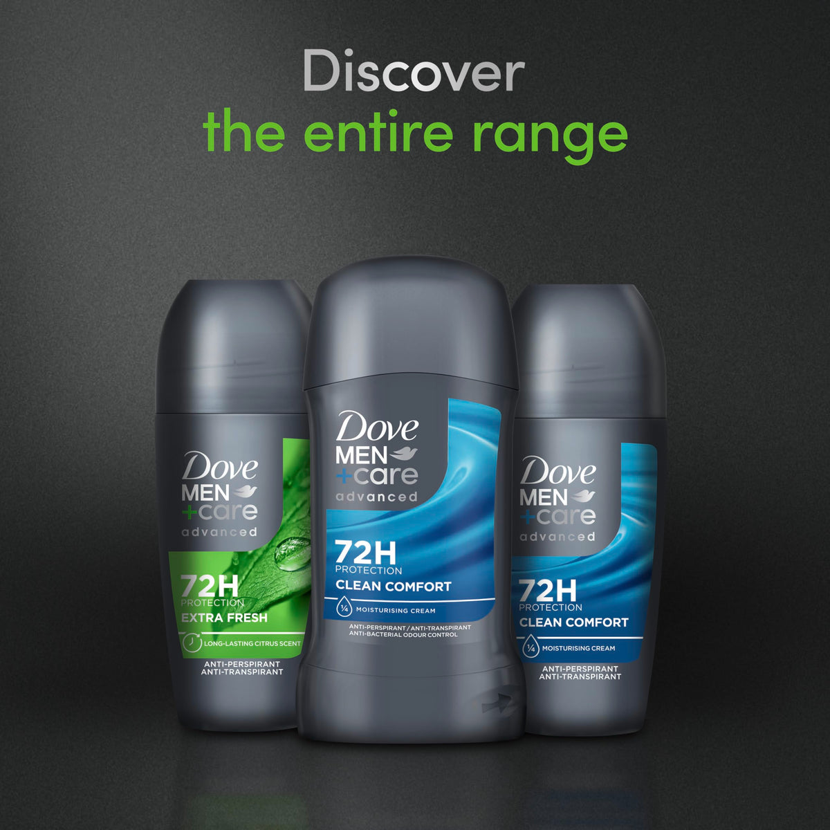 Dove Advanced Extra Fresh Antiperspirant Deodorant Roll On deodorant for men with Triple Action Technology for 72h sweat & odour protection 50 ml (Pack of 2)