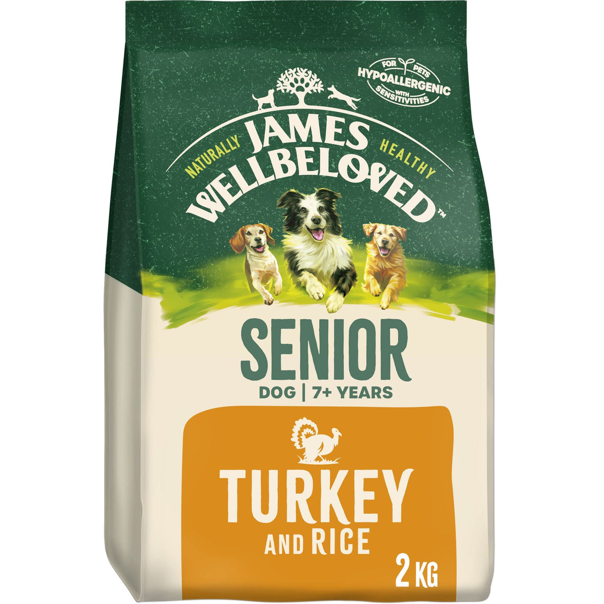 James Wellbeloved Dog Senior Hypoallergenic Dry Food Turkey and Rice 2 kg