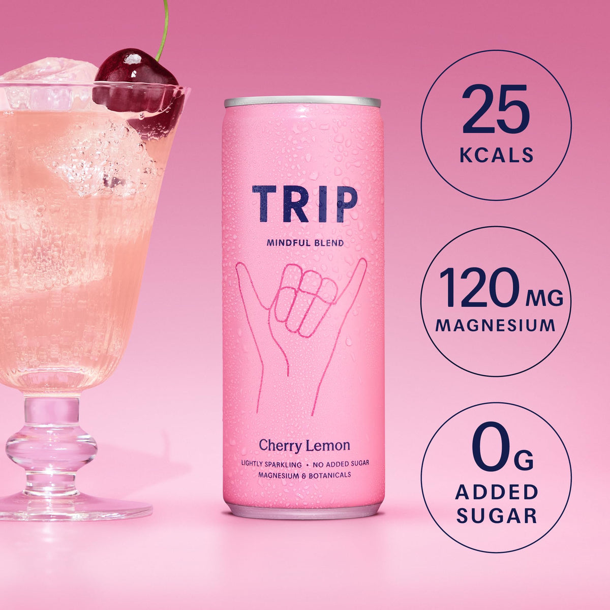 TRIP Cucumber Mint Sparkling drink with 120MG calming Magnesium + Lion’s Mane + Chamomile + Lemon Balm. Low Calorie and Vegan (Pack of 12 x 250ml) - Packaging Might Vary