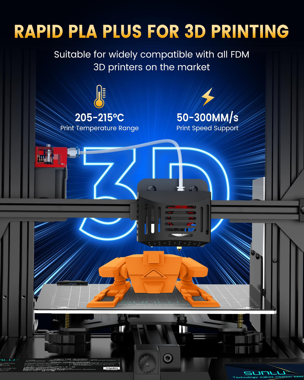 SUNLU Upgrade PLA+2.0 Filament, Next-Gen PLA+ 3D Printer Filament 1.75mm