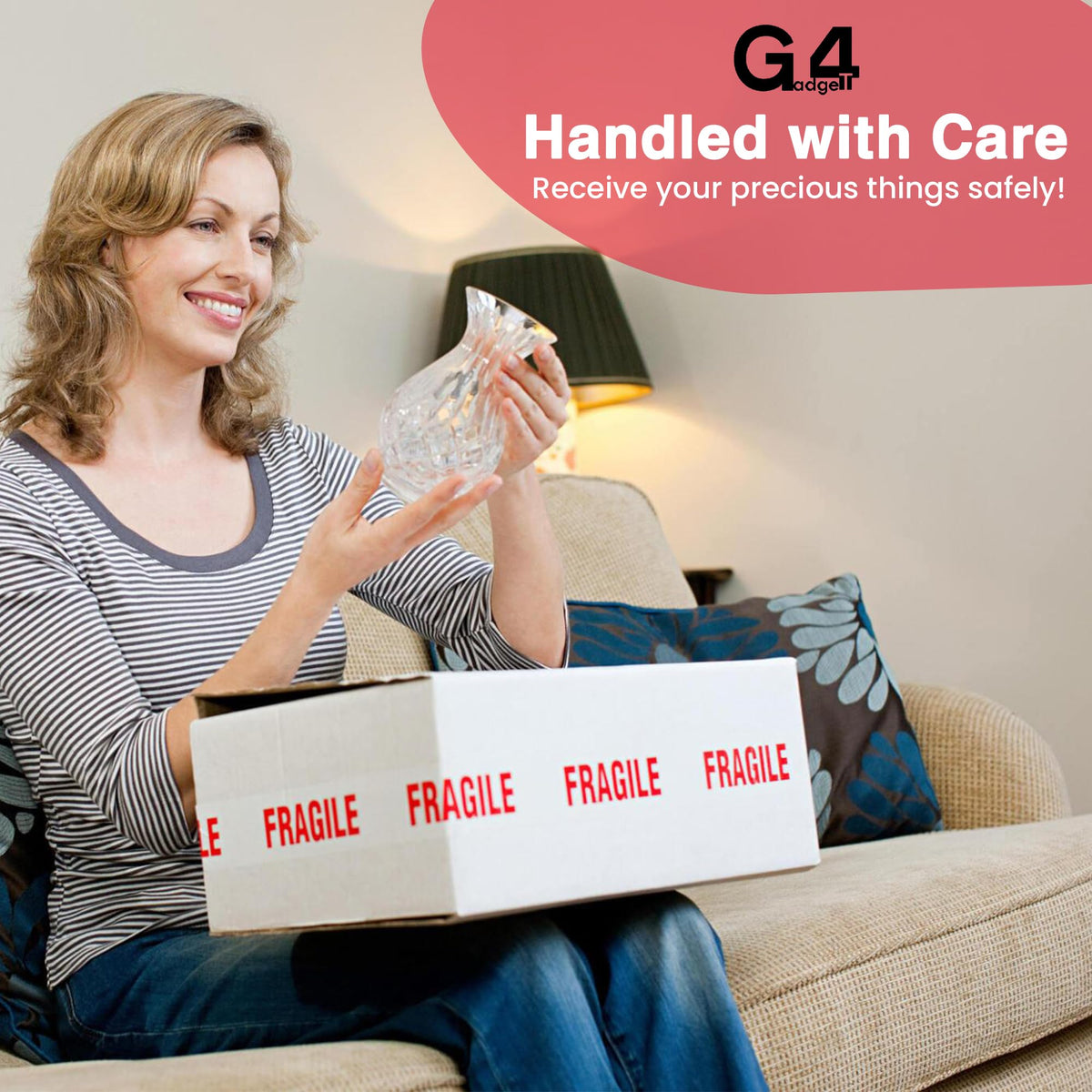 G4GADGET Pack of 3 Clear Packing Tape - Heavy Duty Transparent Tape 48mm x 66m - Ideal for Moving, Packing Boxes, and Secure Packaging