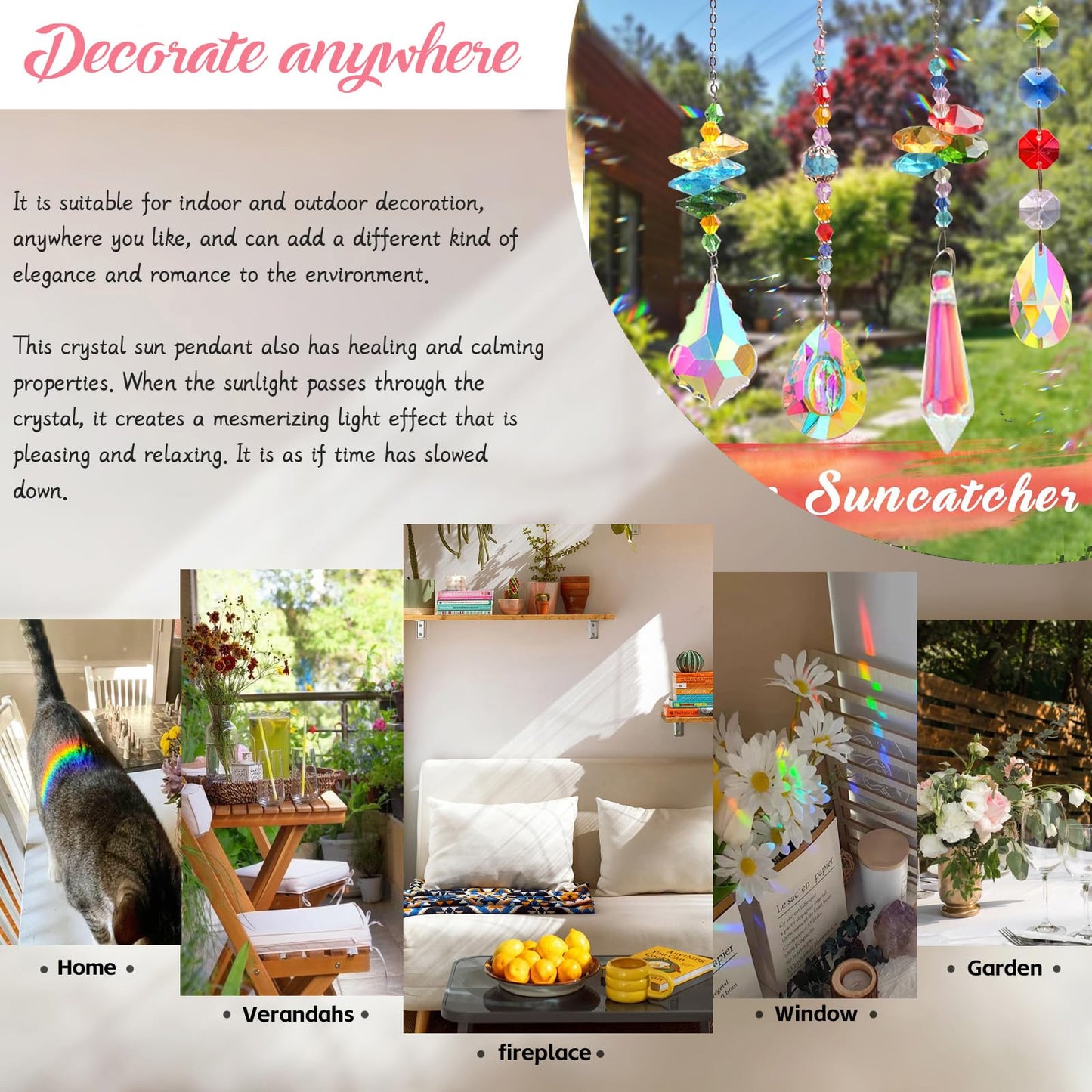 240PCS DIY Sun Catchers Making Kits for Adults, Crystal Suncatchers Kit with Colourful Prism Pearl Rainbow Maker for Windows, Hanging, Indoor, Outdoor, Garden Decor (Silver)