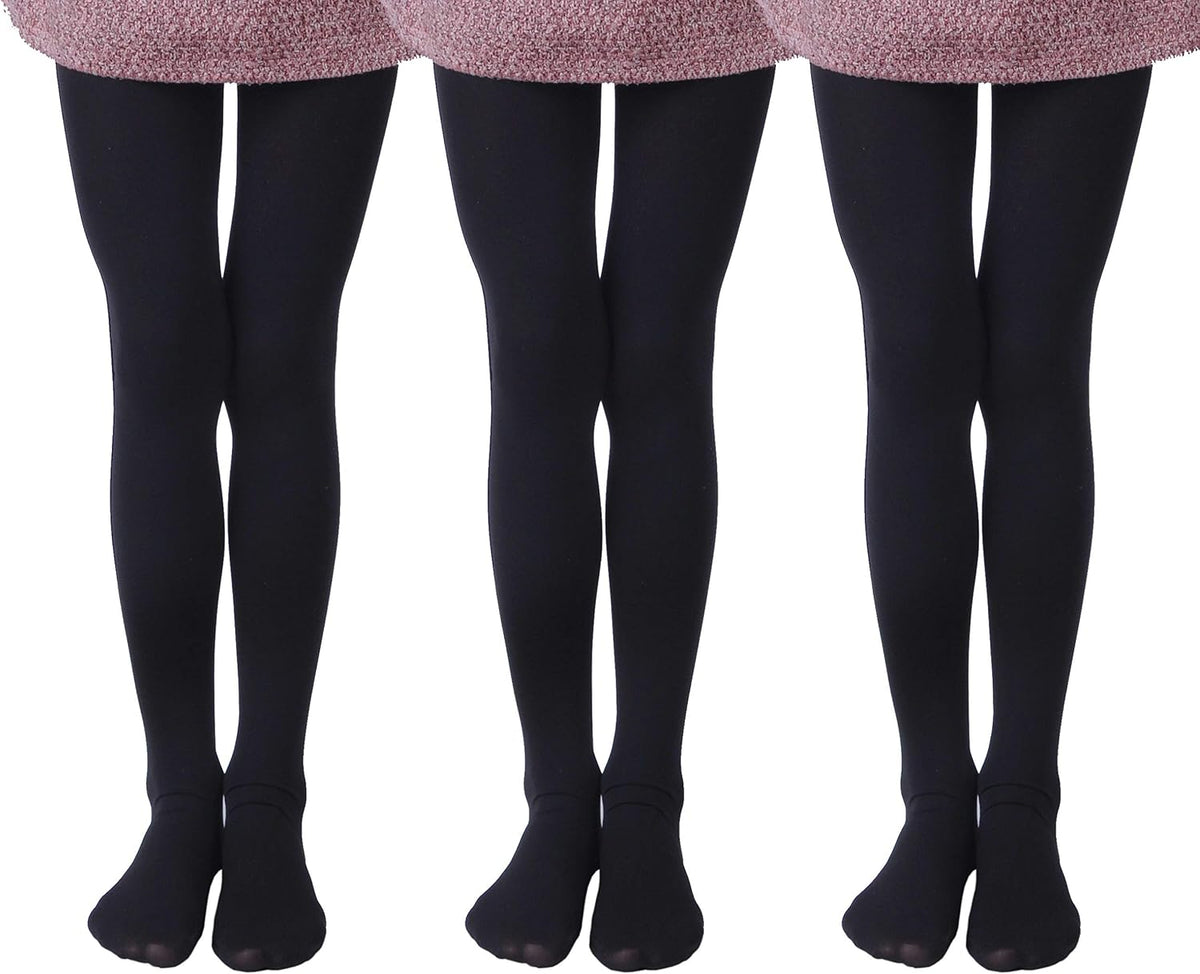 EVERSWE 3-Pack Girls Microfiber Tights Multiple Colors