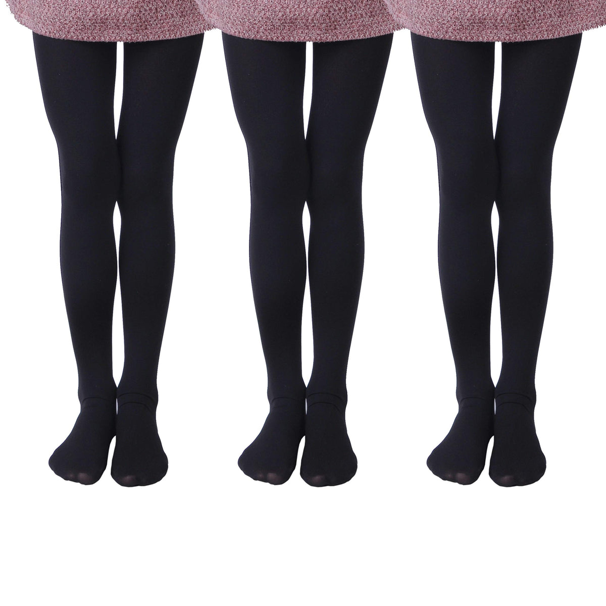 EVERSWE 3-Pack Girls Microfiber Tights Multiple Colors