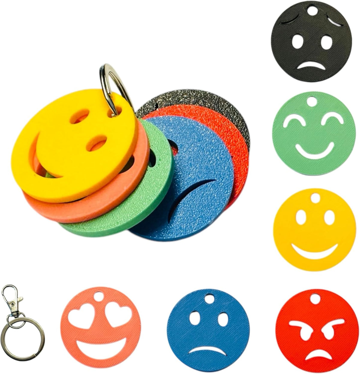 Colour Feelings 6 Emotional Regulation Keychain | 6 Mood Zone Discs for Children and Adults For Special Educational Needs | Emotions Teaching Aid | SEN Communication Tool/Accessory