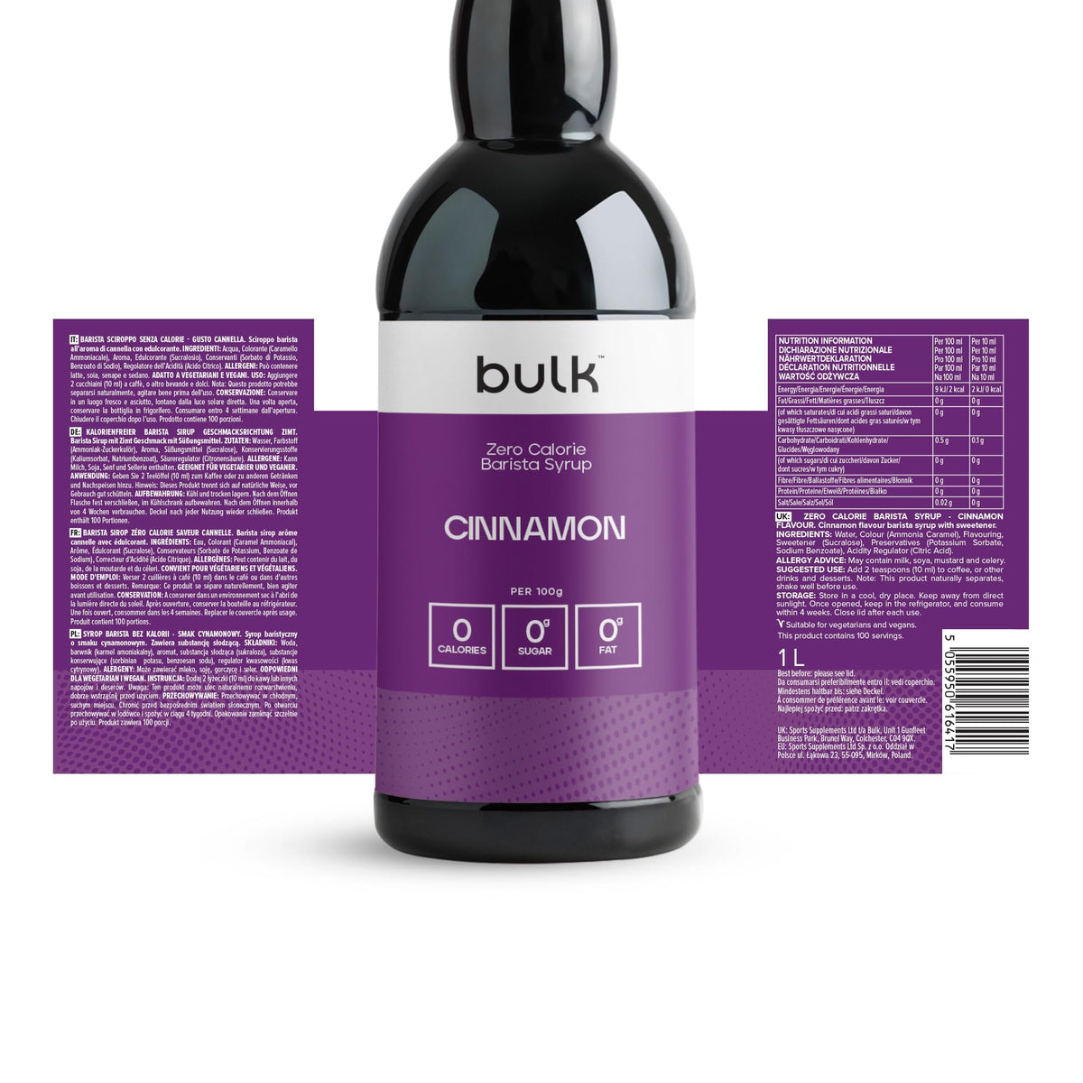 Bulk Zero Calorie Barista Syrup, Amaretto, Coffee, 1 Litre