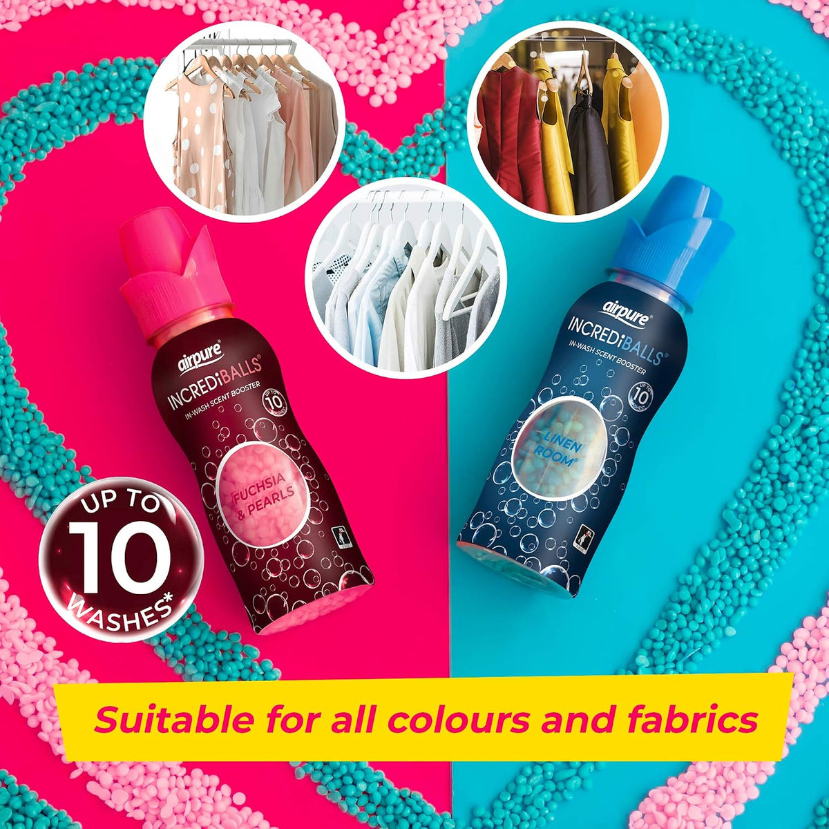 INCREDiBALLS in-Wash Scent Booster by Airpure, Enough for 10 Washes, Add to Laundry for Long-Lasting Fresh Scent to Household Fabrics, Keep Home & Office Smelling Clean - Linen Room Fragrance