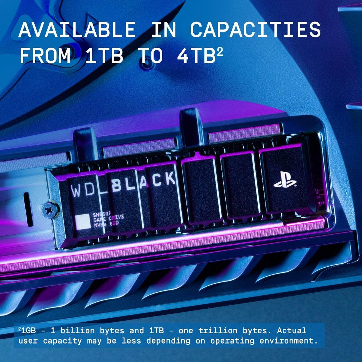 WD BLACK SN850P 2TB PS5 SSD (Officially Licensed for PlayStation 5, Read Speeds Up to 7300 MB/s, M.2 2280 PCIe NVMe, Exclusive Heatsink Design, Internal Gaming SSD)