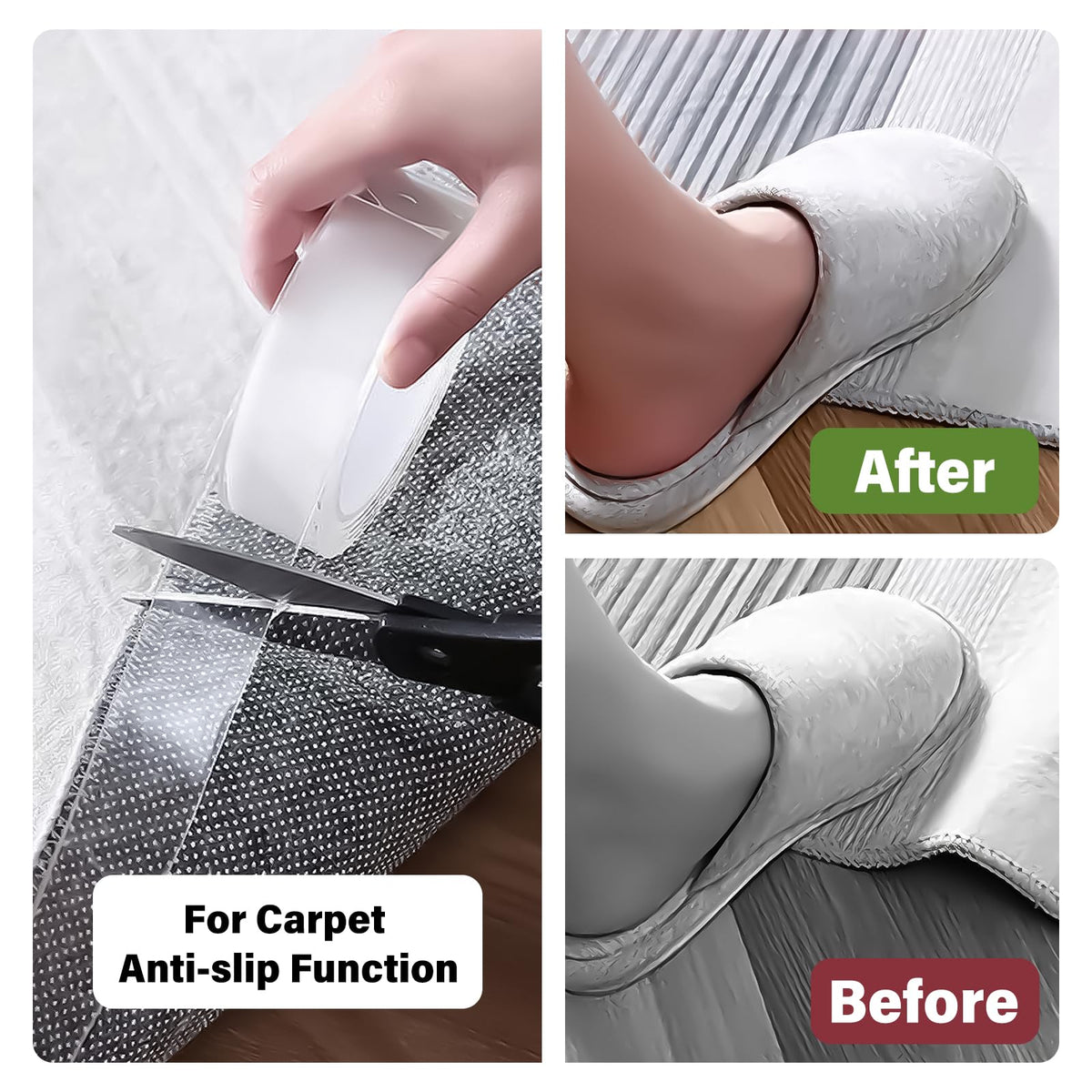Double Sided Tape Heavy Duty Waterproof,Removable Reusable Multipurpose Clear Adhesive Extra Strong for Carpet Mats/Photos Frames/Craft Wall Mounting (3m*2cm*1mm)