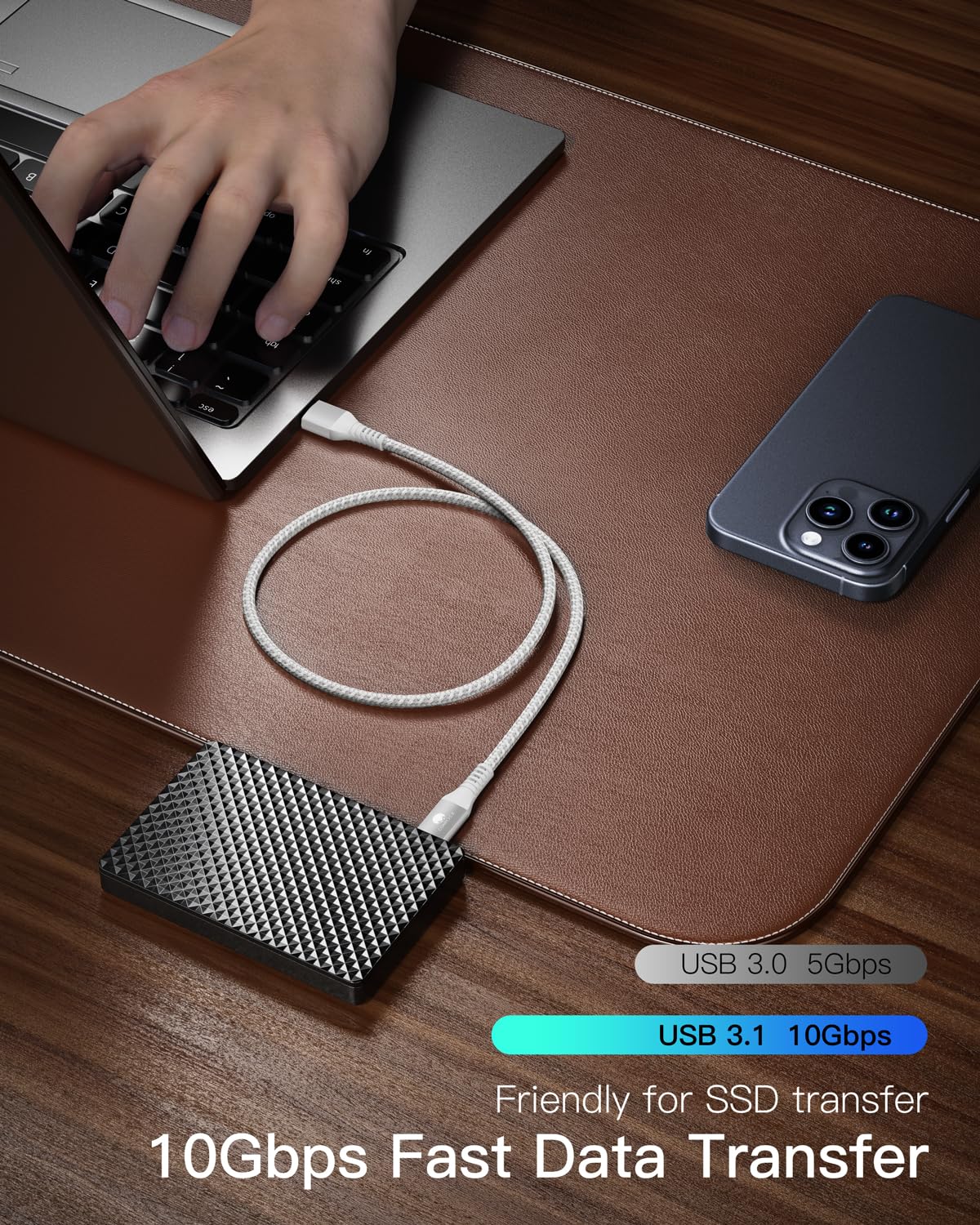 CONMDEX USB C Cable Short 50cm/0.5M 2Pack10Gbps Data USB3.1 Gen2 Type C Android Auto Cable QC3.0 3.1A USB A to C Fast Charger for Samsung Note20 Galaxy S24/S23/S22/S21 Z Flip 5 Tab S9 Pixel 9 Pro-Red