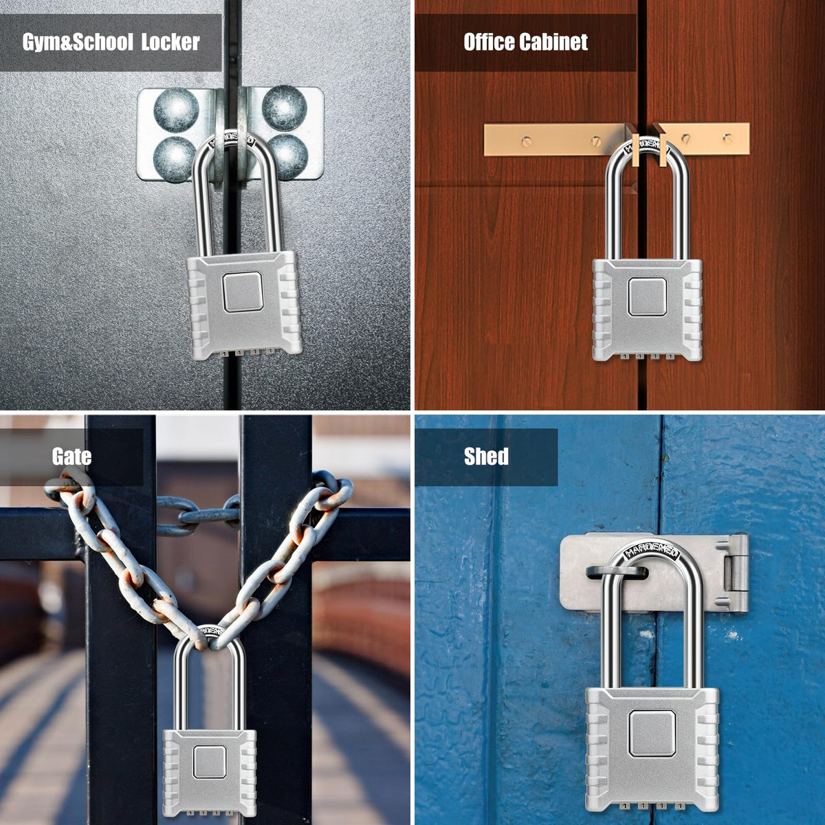 Diyife Large Heavy Duty Combination Padlocks Outdoor, 52mm Weatherproof