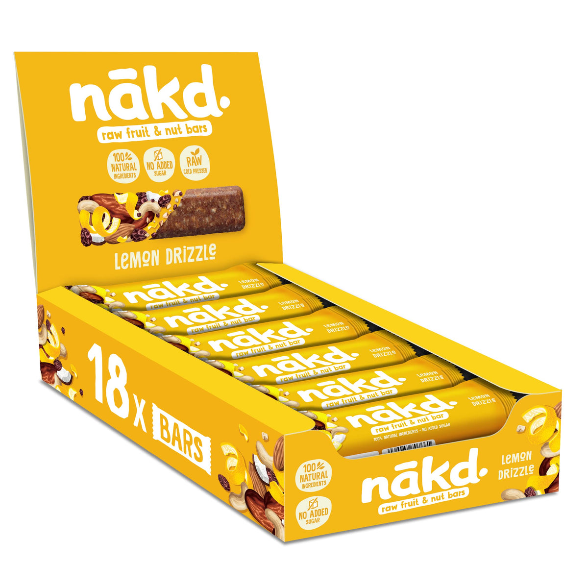 Nakd Bakewell Tart Natural Fruit & Nut Bars - Vegan - Gluten Free - Healthy Snack, 35 g (Pack of 18)