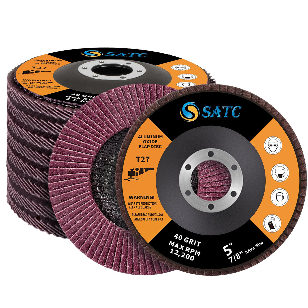 SATC Flap Discs 115mm 10 Pack Grinding Discs 120 Grit for Angle Grinder to Sanding Grinding Metal Wood