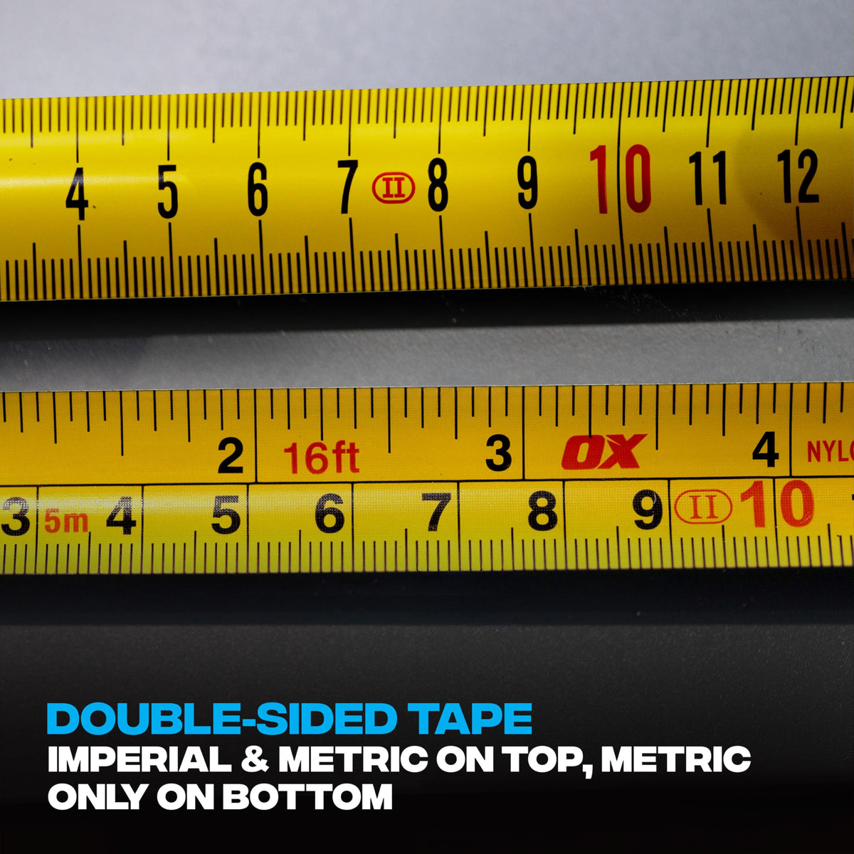 OX Pro Dual Auto Lock Tape Measure Twinpack - 8m, Magnetic End Hook