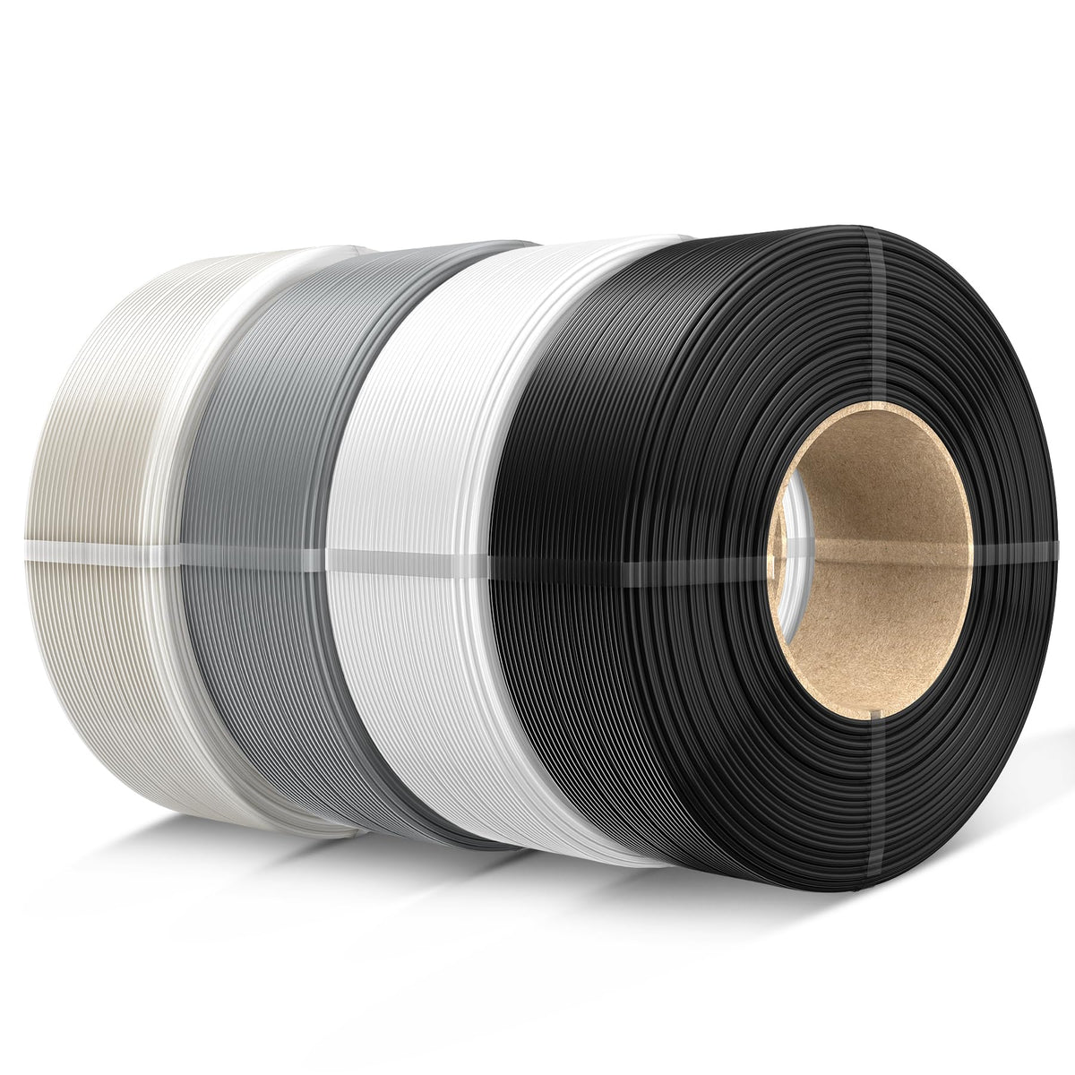 SUNLU 3D Printer Filament PETG Filament Refill 1.75mm,Suitable for SUNLU Third-Generation Reusable spools,Dimensional Accuracy +/- 0.02 mm,1kg per Spool, Pack of 4,4 Black