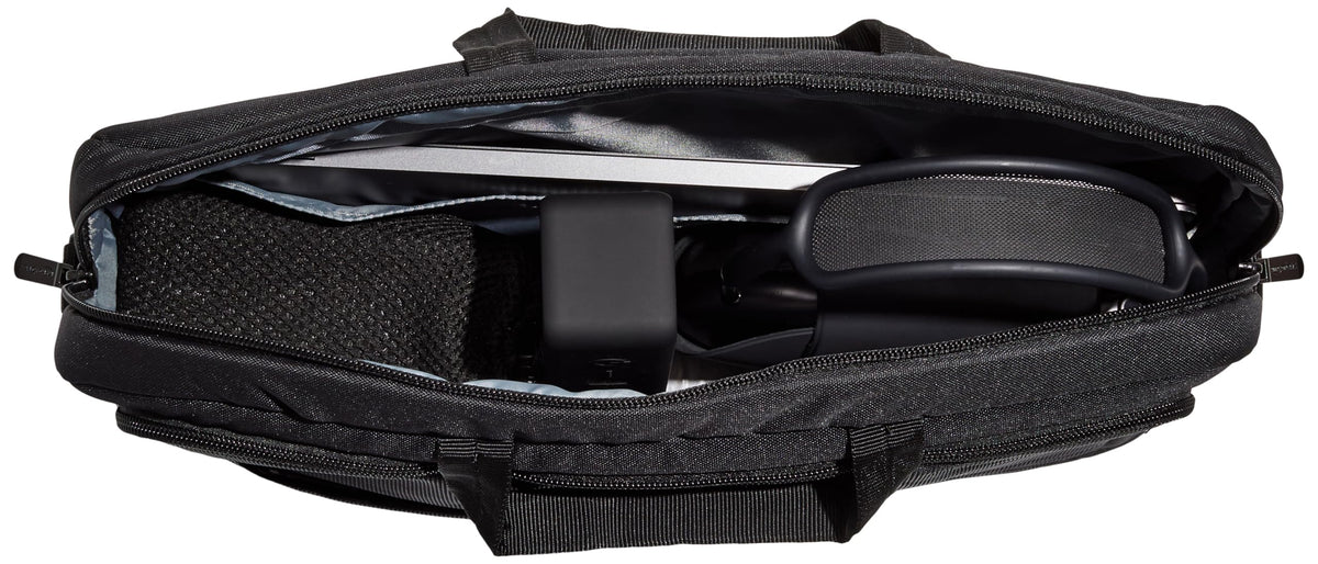 Amazon Basics Compact Laptop Shoulder Bag Carrying case with Accessory Storage Pockets (14 inch - 35.6 cm) Black, 3-Pack