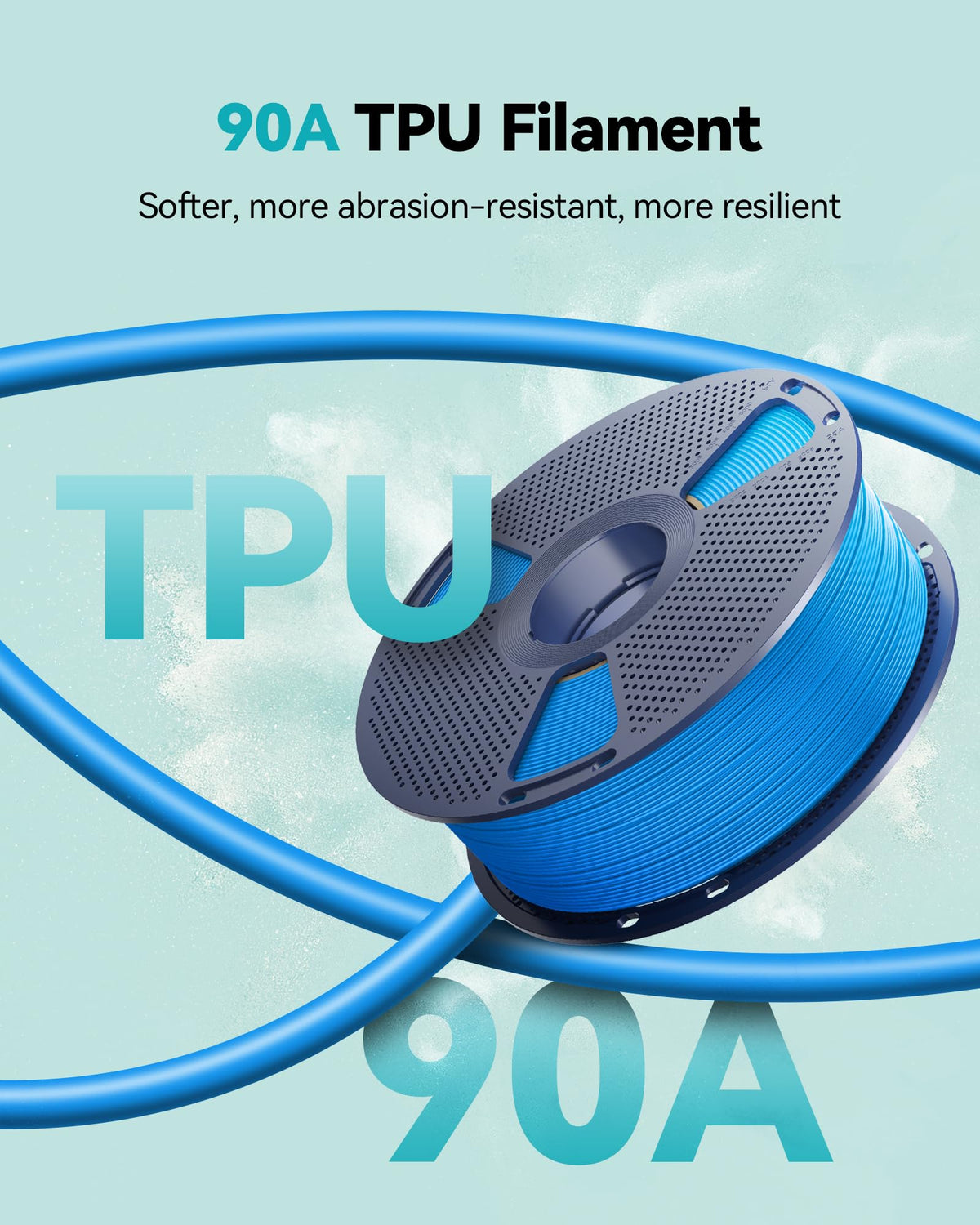 SUNLU TPU Filament TPU 95A 1.75mm Black, Flexible 3D Printer Filament