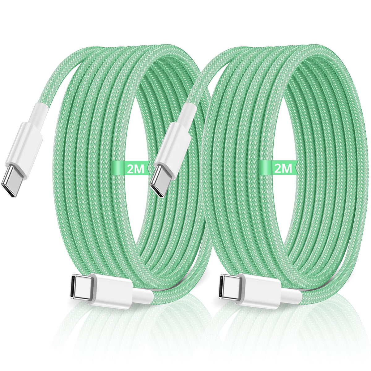 USB C to USB C Charger Cable, 2M 60W Type C Cable Lead Fast Charging, Phone Charger USB C iPhone Cable for Apple iPhone 18 17 16 Series MacBook iPad Pro/Air Samsung Galaxy S26/S25 Google Pixel 2Pack