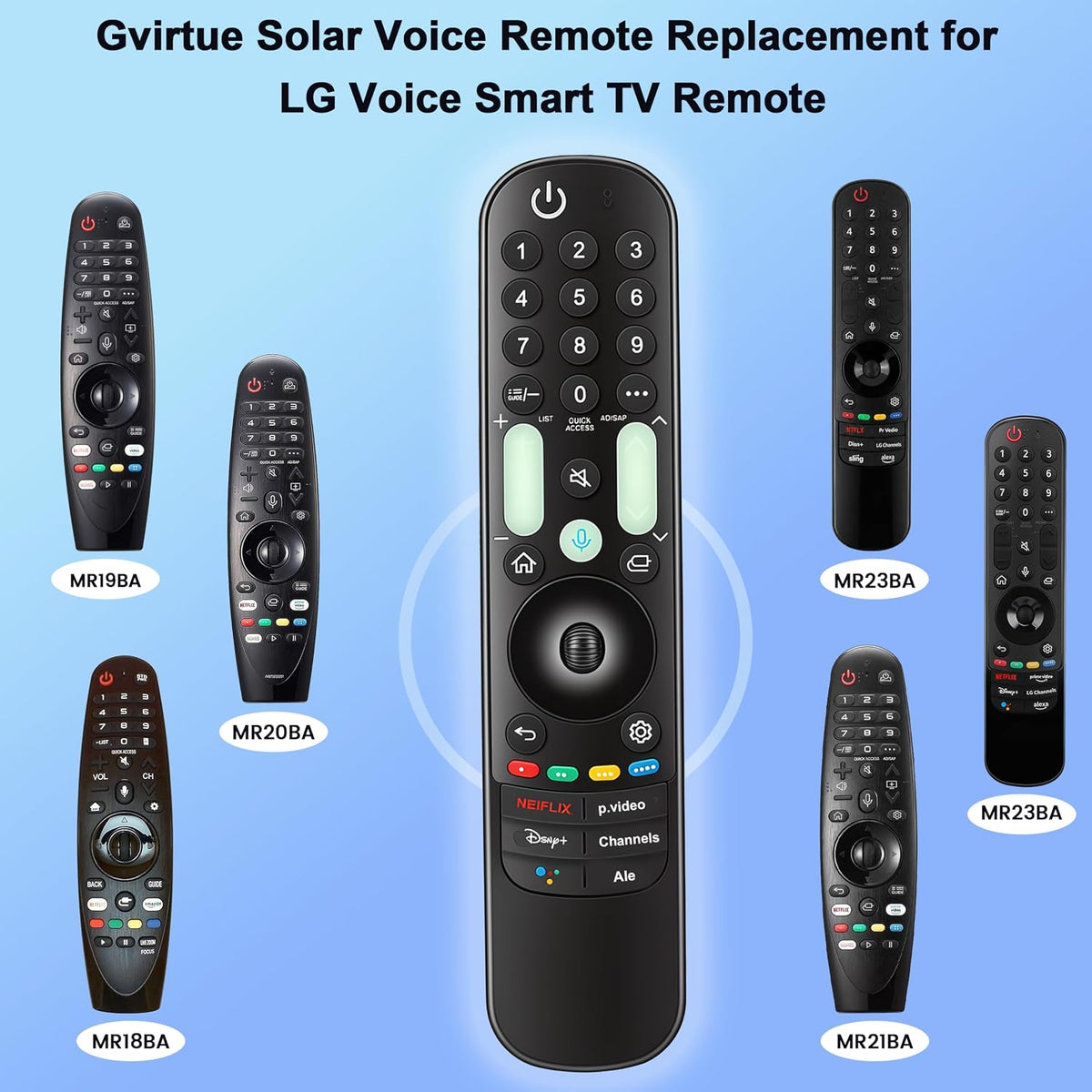 for-LG-Magic-Remote, Gvirtue Solar Voice Remote Control for-LG-Smart TV