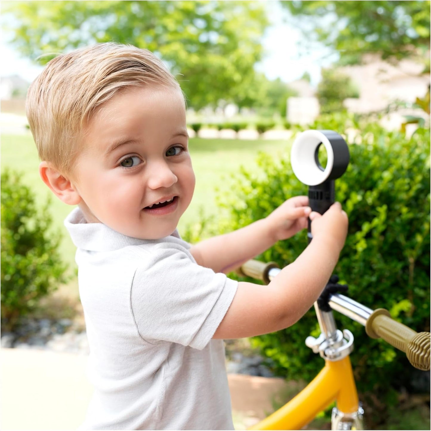 Nuby Portable Bladeless Pram Fan – Rechargeable | Flexible Tripod Legs | Safe & Quiet | Versatile & Portable