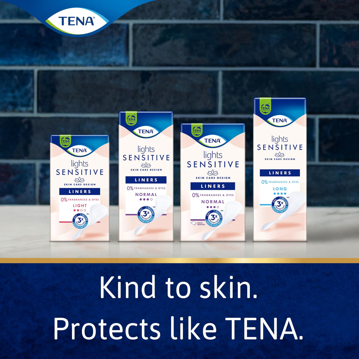 TENA Lights Long Liner, 120 Incontinence Liners (20 x 6 Packs)