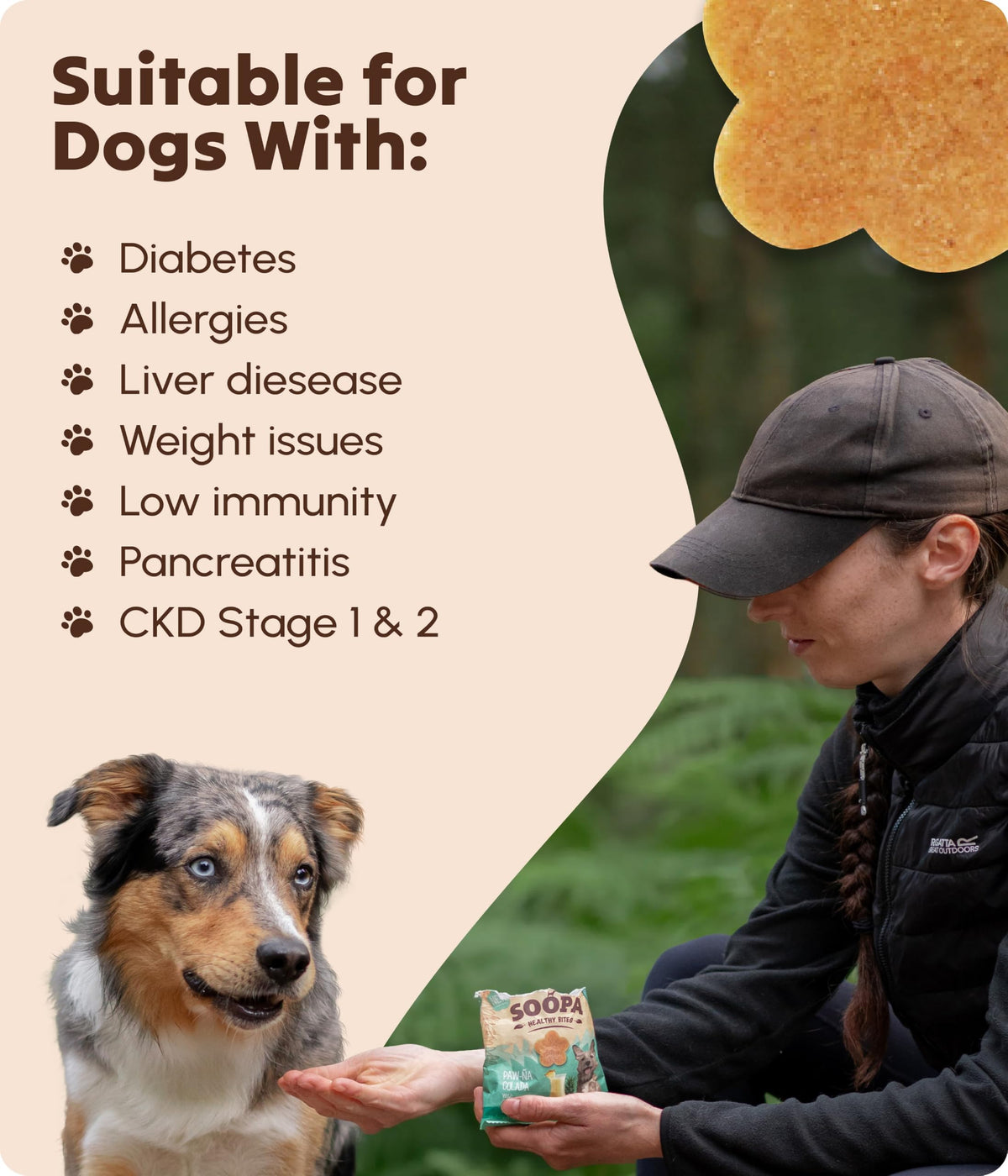 Soopa Strawberry Dog-Quiri Healthy Bites, Dog Training Treats, 50 g, 1-Pack