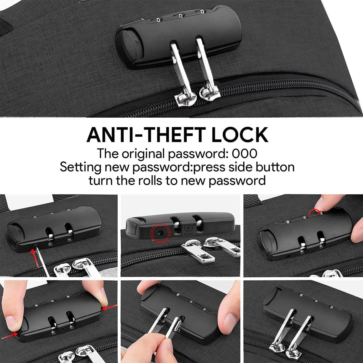 VSNOON Anti-Theft Laptop Backpack, 15.6-17.3 inch Business Laptop Bag
