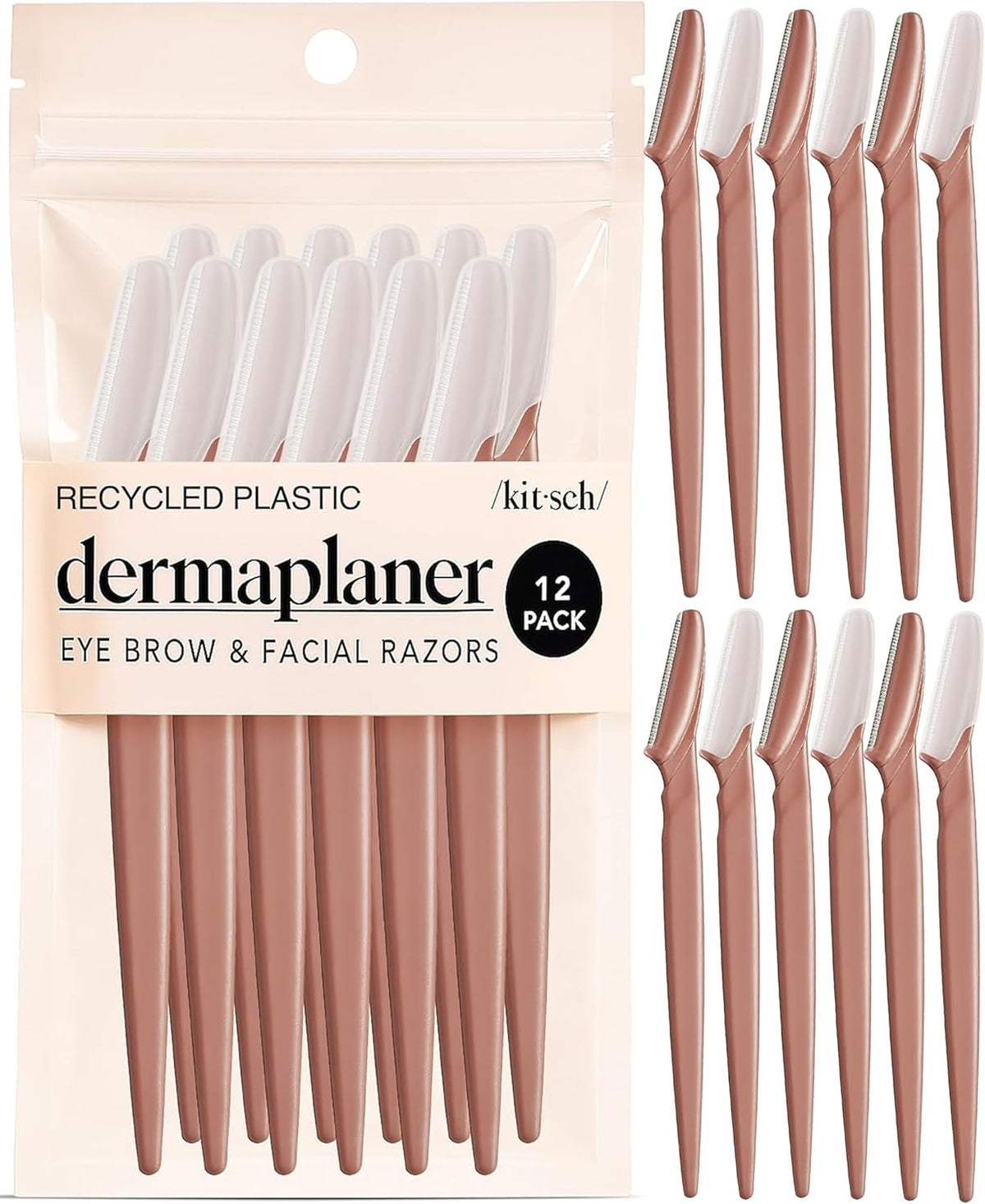 Kitsch Dermaplane Razor for Women Face 12pcs – Terracotta