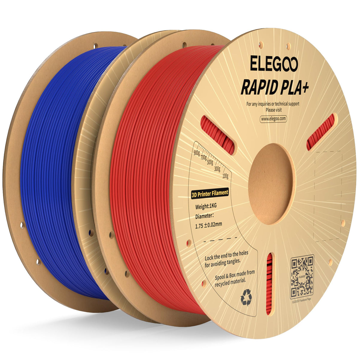 ELEGOO Rapid PLA Plus 3D Printer Filament 1.75mm Bundle 8 Colours 8 * 250g