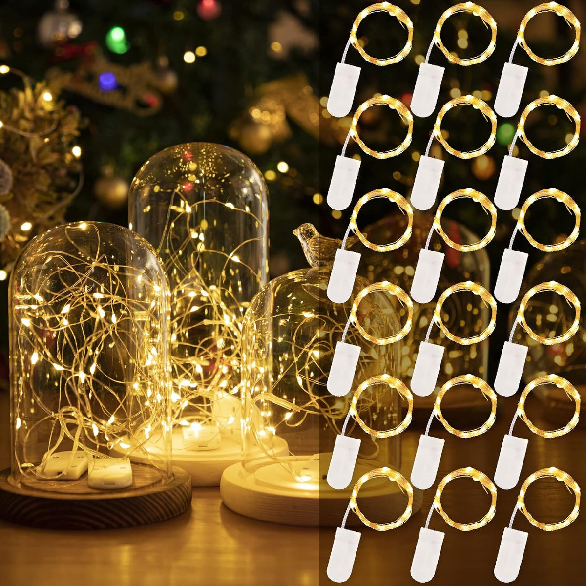 HXWEIYE 3 Pack USB Rechargeable Fairy Lights, 7ft 20 LED, 8 Modes & Timer