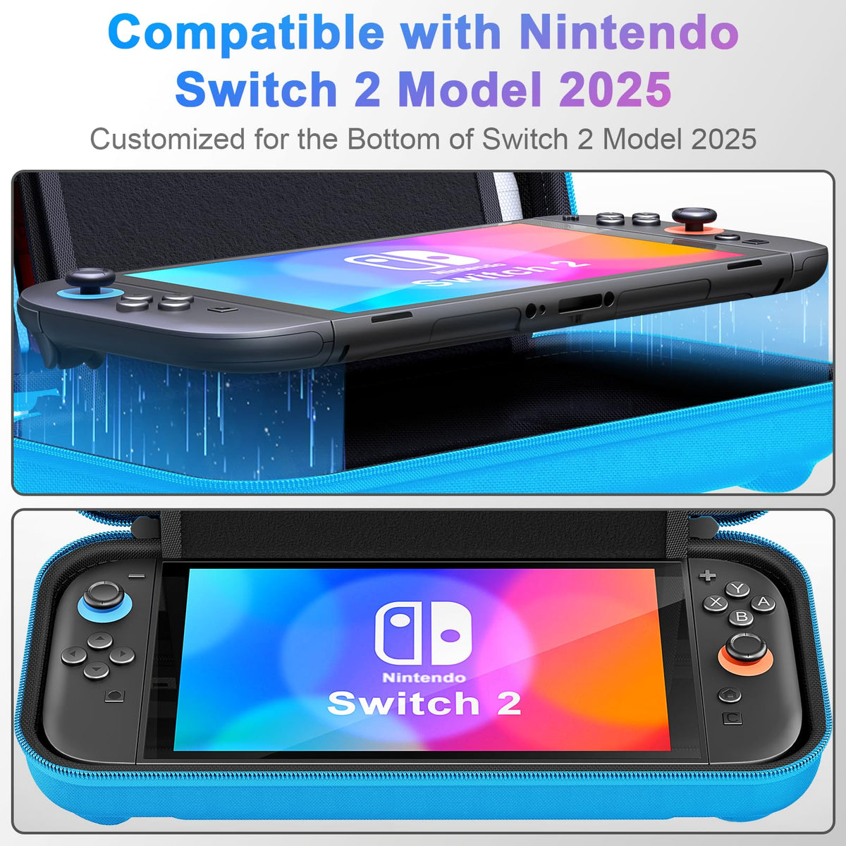 daydayup Switch 2 Carry Case Compatible with Nintendo Switch 2, with 24 Games Cartridges Protective Hard Shell Travel Carrying Case Pouch for Switch 2 Console & Accessories,Black