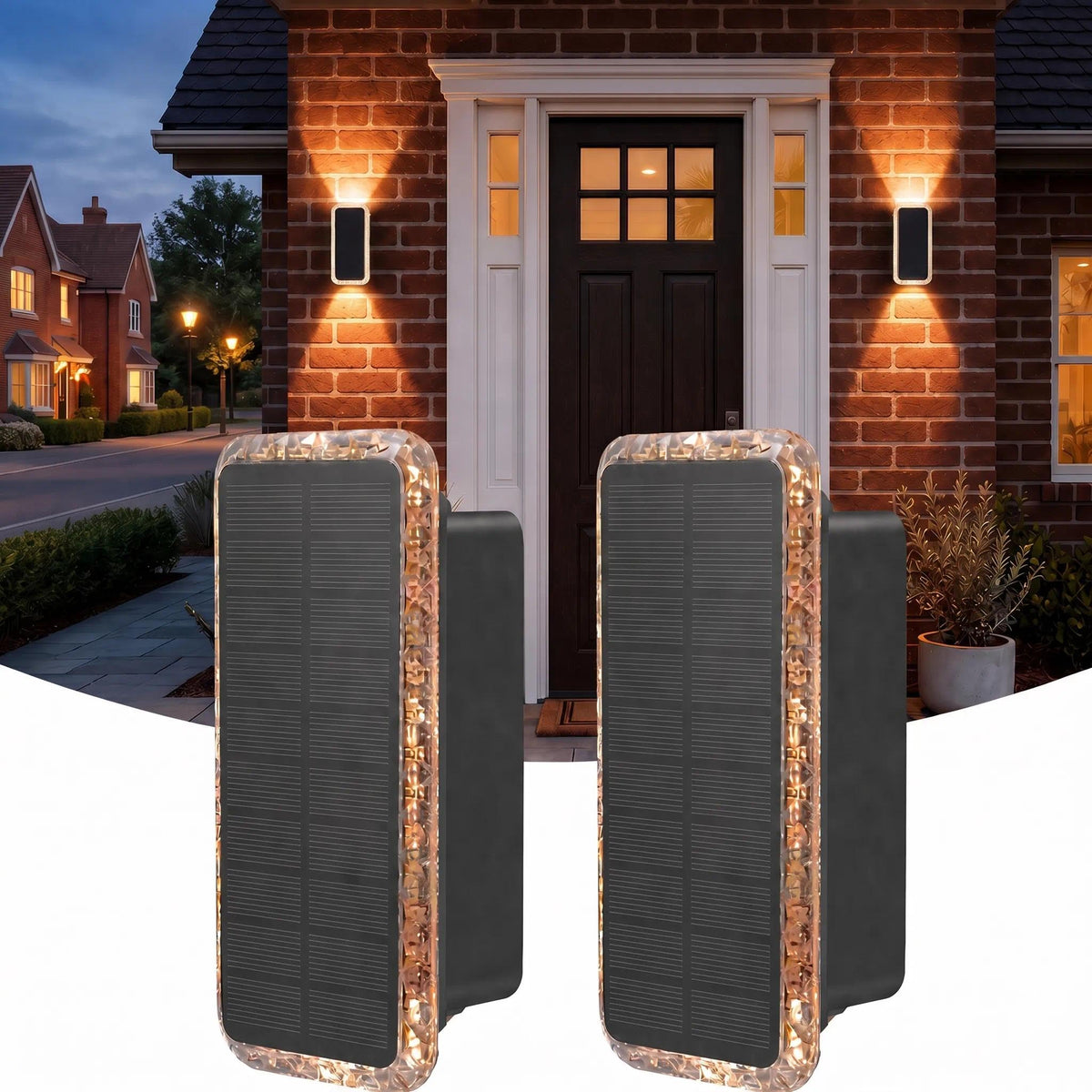 vighep RGB Solar Fence Lights Outdoor 3 Pack, 11 Mode Up & Down Wall Lights