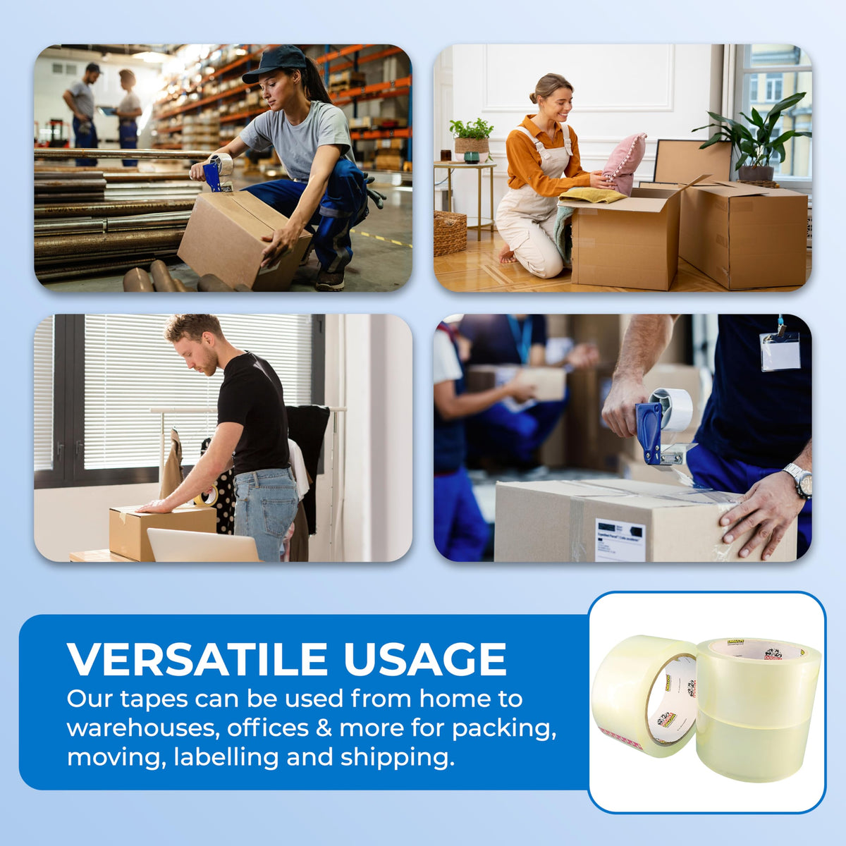 Double Dragon Extra Thick Fragile Printed Tape – 48mm wide, 66m long (Pack of 3) | Tear-Resistant, High-Tack & Long-Lasting | Ideal for Packing, Moving, Shipping, Labelling | Fits Dispensers etc