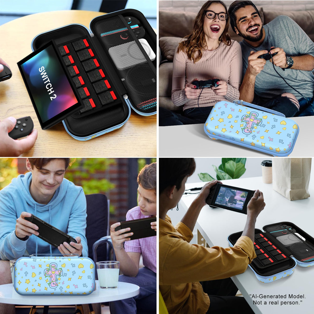 ivoler Carry Case for Nintendo Switch 2 (2025 Model) – Protective Portable Hard Shell Pouch Carrying Travel Game Bag for Nintendo Switch 2 Accessories Holds 12 Game Cartridge– Black