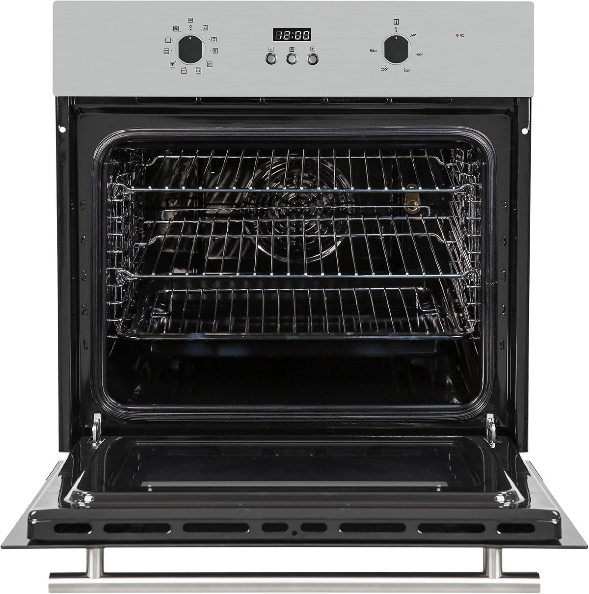 Russell Hobbs Built-in Multifunctional Electric Fan-Assisted Oven 70L in Black with 10 Functions, Double-Glazed Door, A Energy Rating, Grill Function, LED Clock & Timer, Easy-Clean Interior, RHEO7011B
