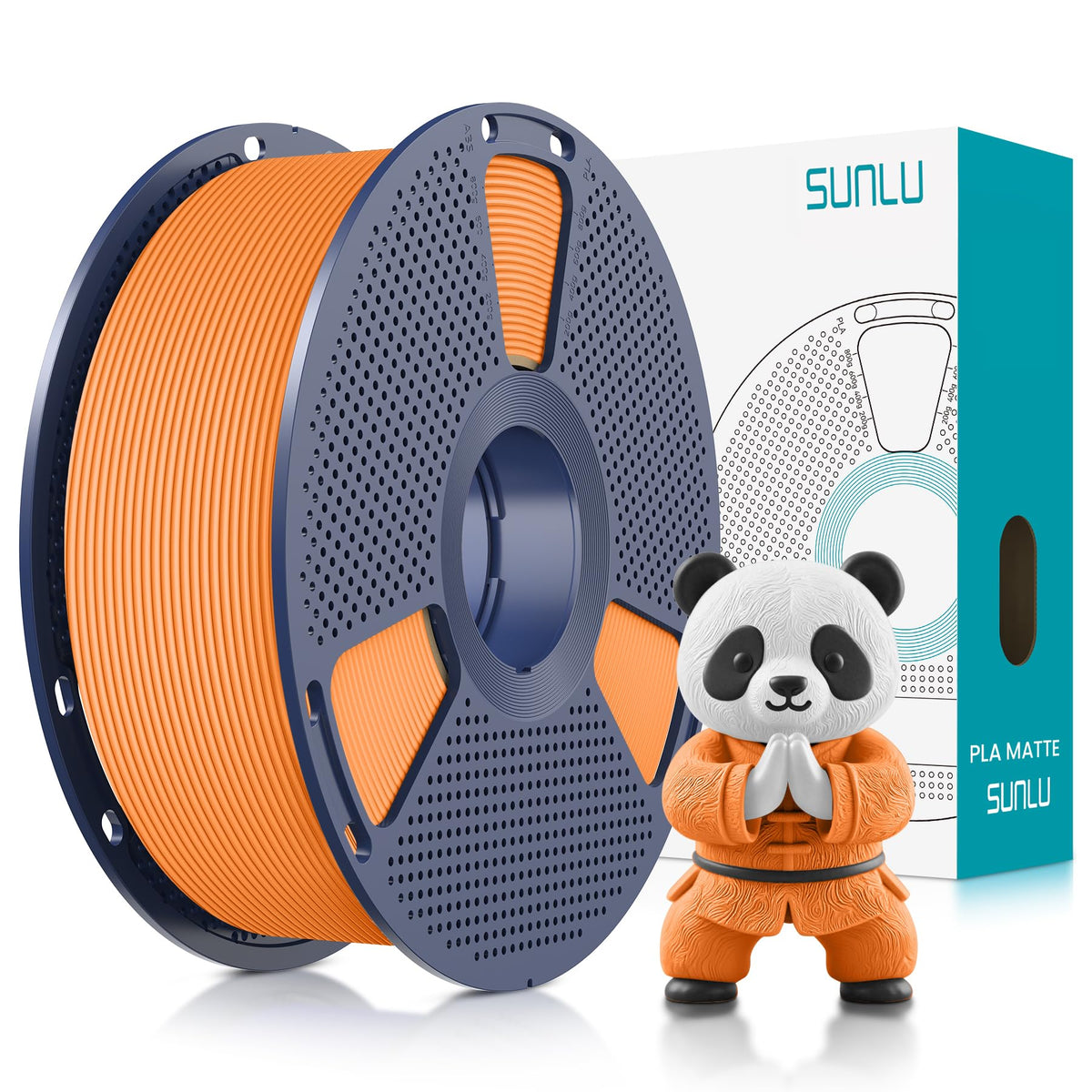 SUNLU Matte PLA 3D Printer Filament 1.75mm, Matte Black 1KG
