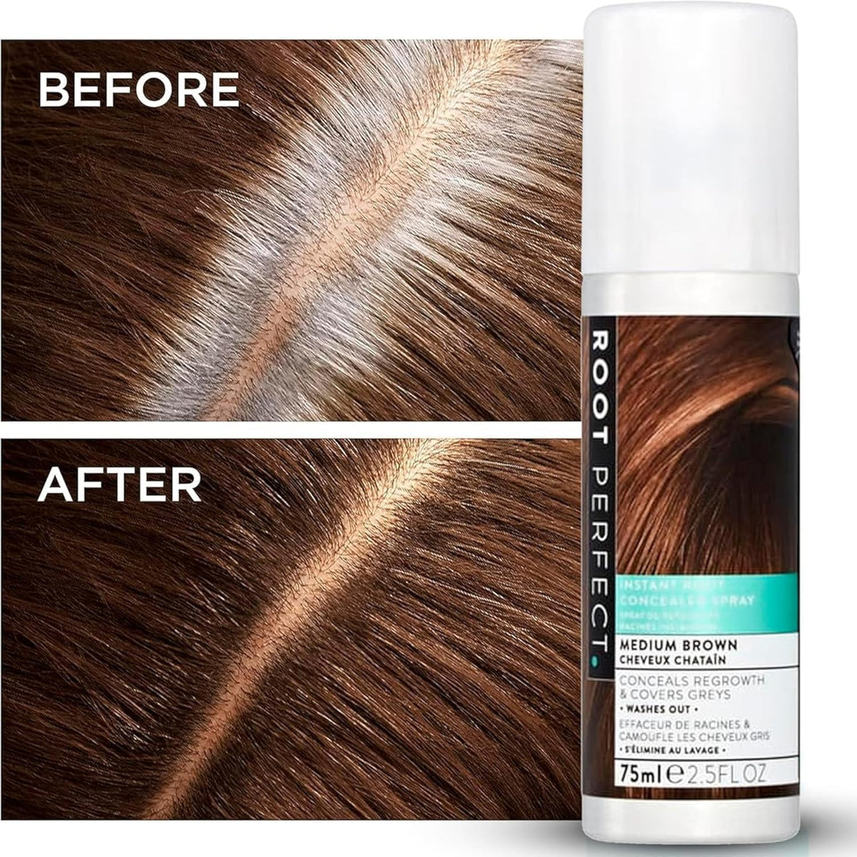 Root Perfect Root Touch Up Concealer Spray Dark Brown 75ml