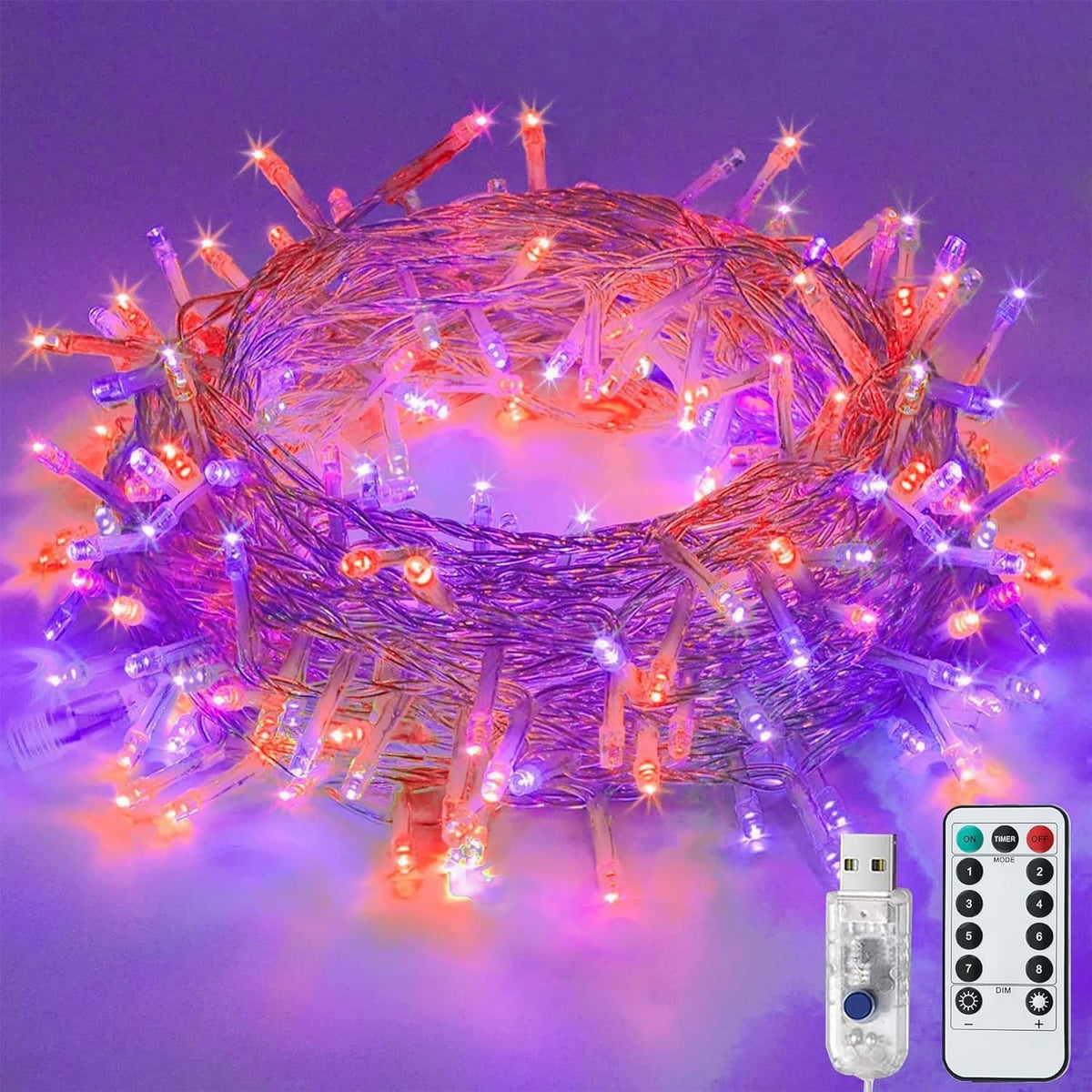LITYBY Fairy Lights Plug in Waterproof,120LED String Lights Main Powered