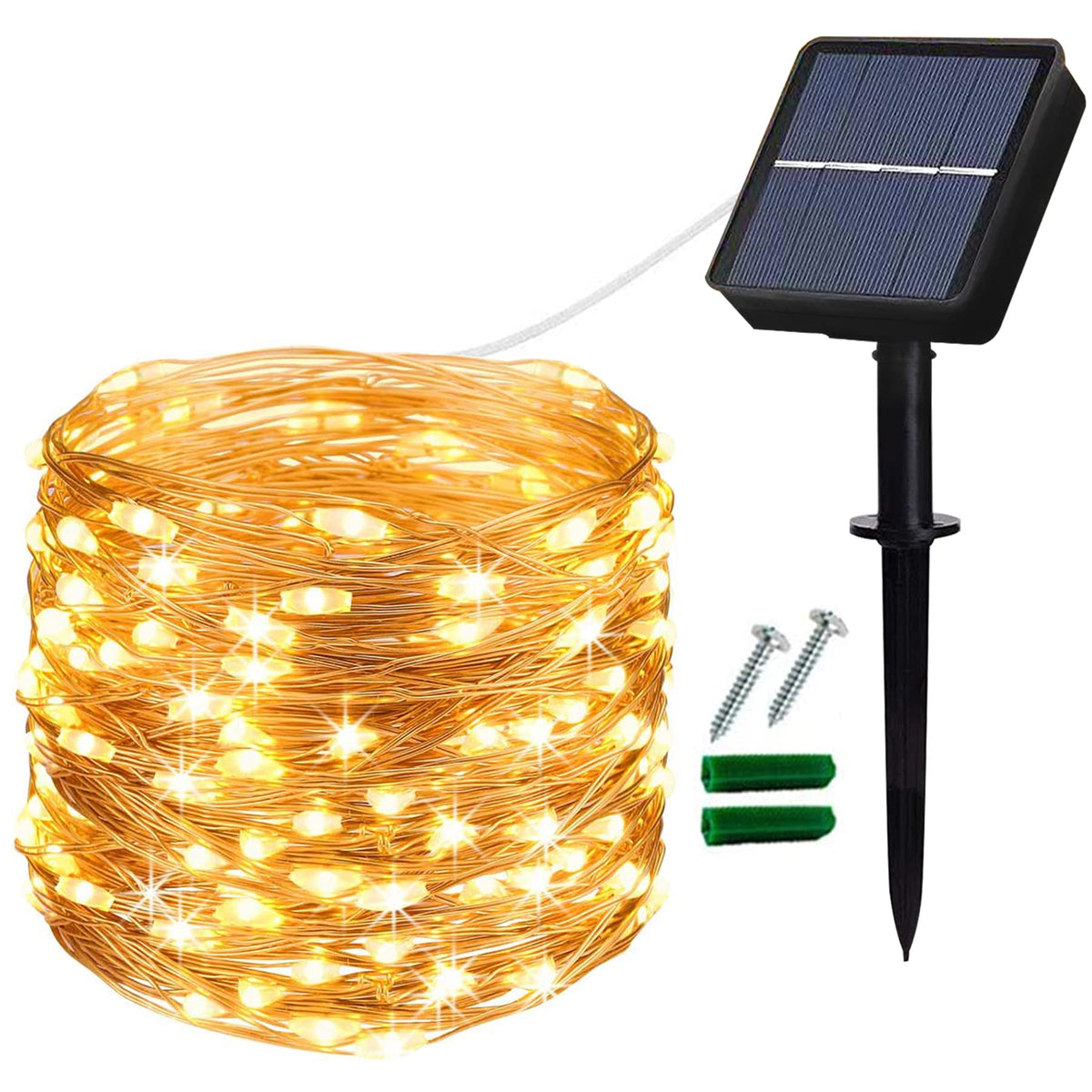 Lezonic 2Pack Solar String Lights Waterproof,12M/40Ft 120LED Garden Lights
