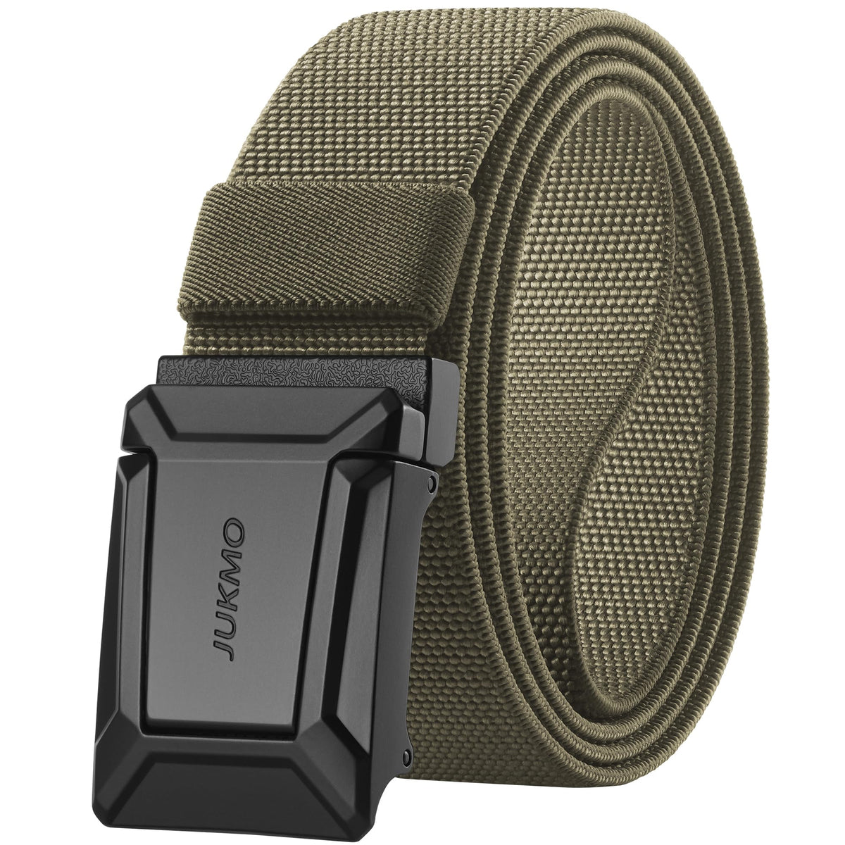 JUKMO Stretch Tactical Belt for Men, Military Work Rigger Hiking 1.5" Elastic Nylon Web Ratchet Quick Release Belt in Gift Box