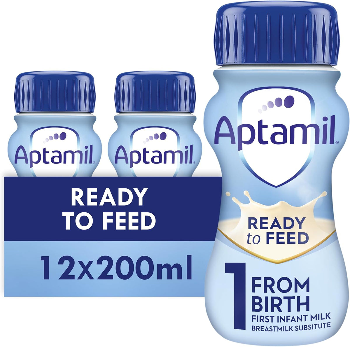 Aptamil 1 First Infant Baby Milk Liquid Formula, Ready to Feed, From Birth