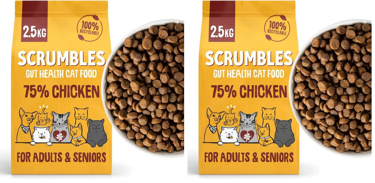 Scrumbles All Natural Dry Cat Food With Chicken and Fresh Salmon, High Protein Food for Adults And Seniors, 2.5 Kg,pink bag