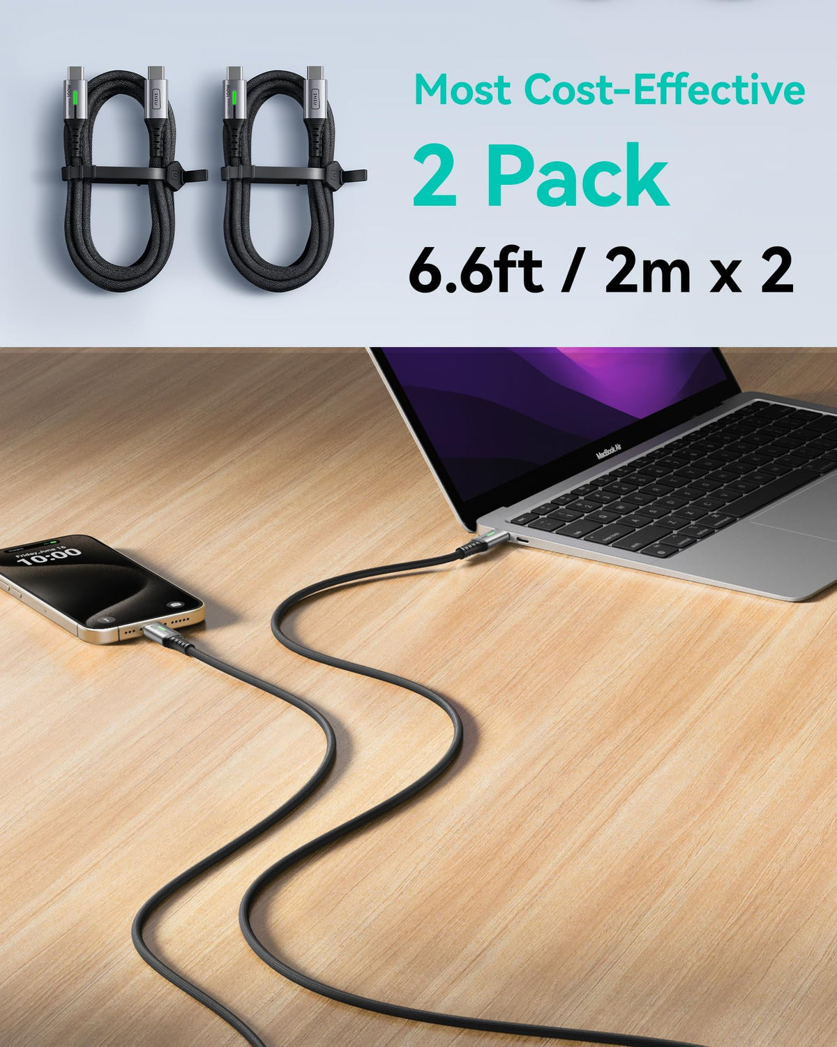 INIU USB C Cable, 2m 100W Fast Charging USB C to USB C Cable