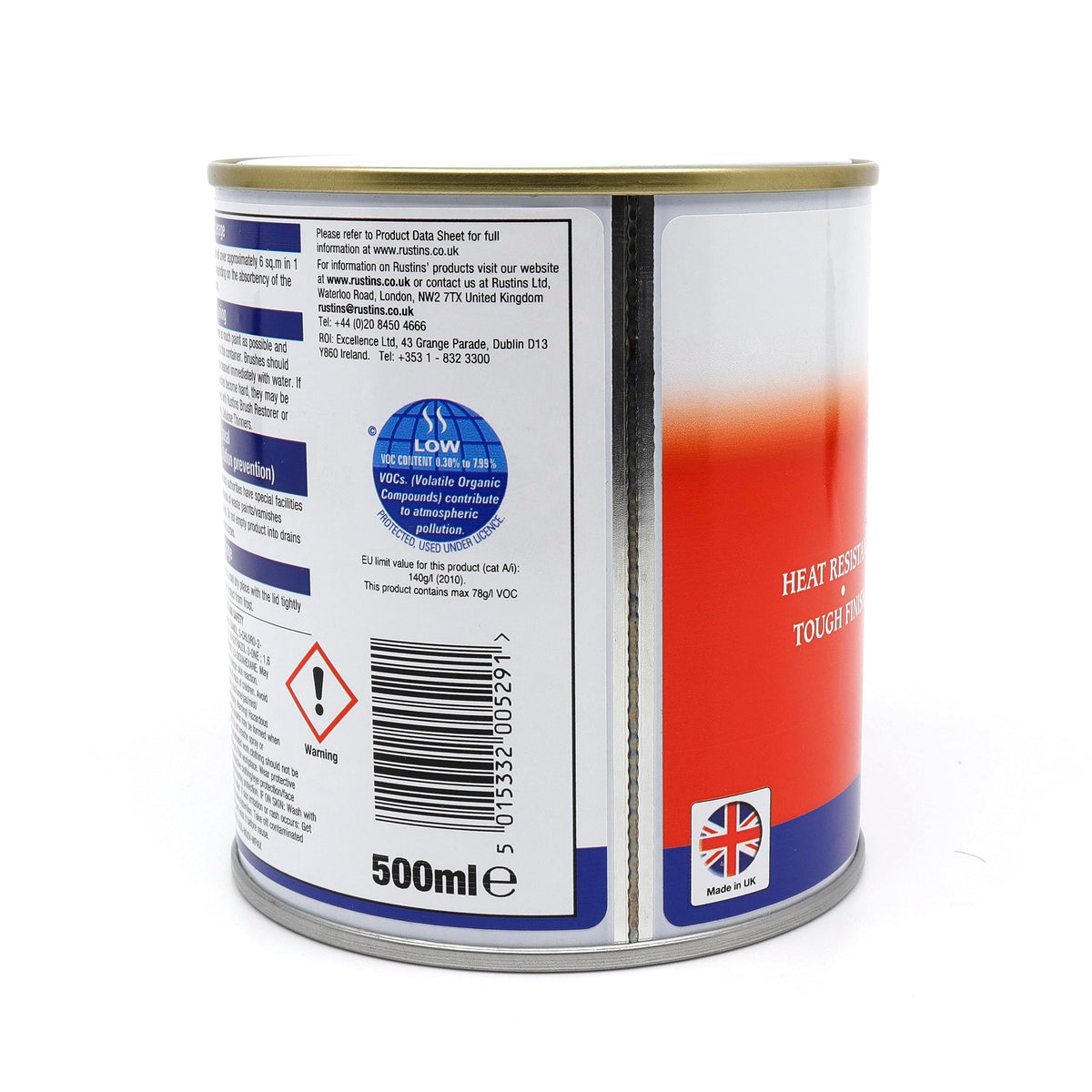 RUSTINS Quick Drying Radiator Enamel Satin - Black 500ml – Durable, Long-Lasting Finish for Radiators That Stands the Test of Time