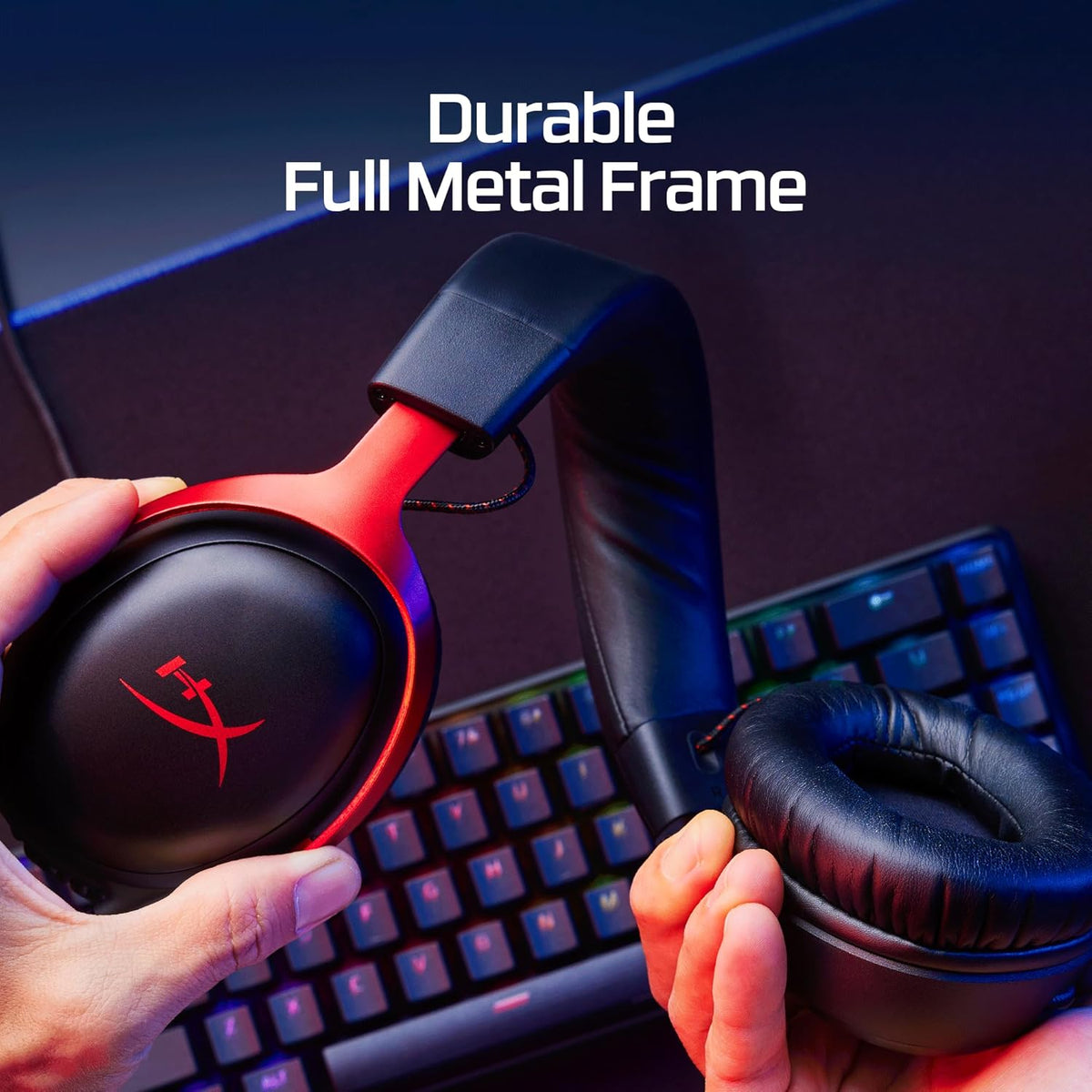 HyperX Cloud III – Wired Gaming Headset, PC, PS5, Xbox Series X|S, Angled 53mm Drivers, DTS, Memory Foam, Durable Frame, Ultra-Clear 10mm Mic, USB-C, USB-A, 3.5mm, Black/Red