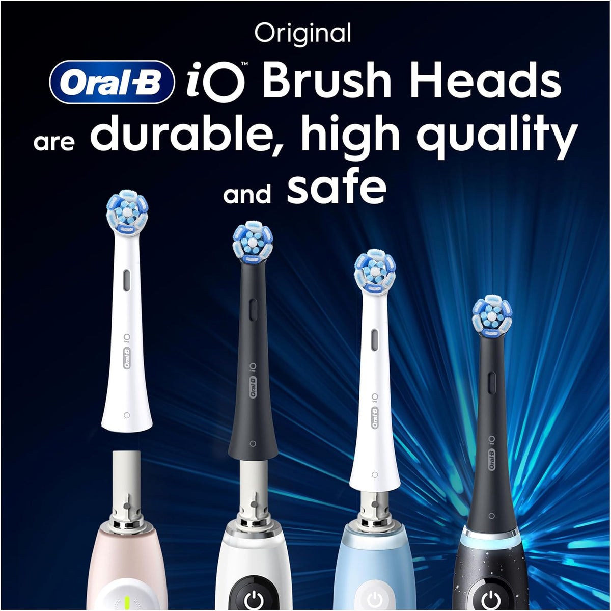 Oral-B iO Series Ultimate Clean Electric Toothbrush Heads, 4 Count, Black