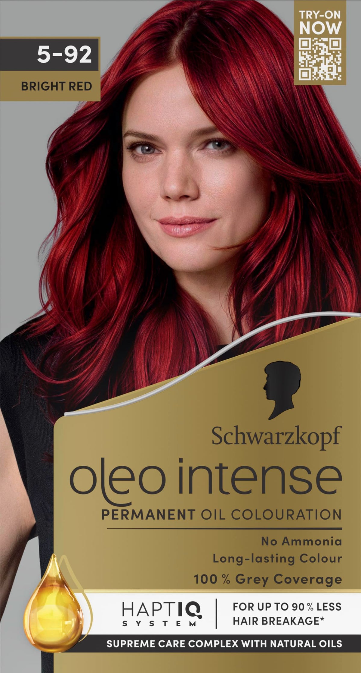 Schwarzkopf Oleo Intense Permanent Hair Colour 4-60 Gold Brown | Ammonia Free Oil Hair Dye | 100% Grey Coverage | Long-Lasting Rich Colour | With HaptIQ System & Caring Oil Mask (Pack of 2)