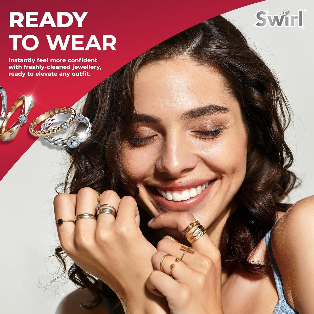 Swirl Liquid Jewellery Cleaner with Basket for Silver, Gold, Platinum, Gemstones & Diamonds | Clean and Shines (145ml)